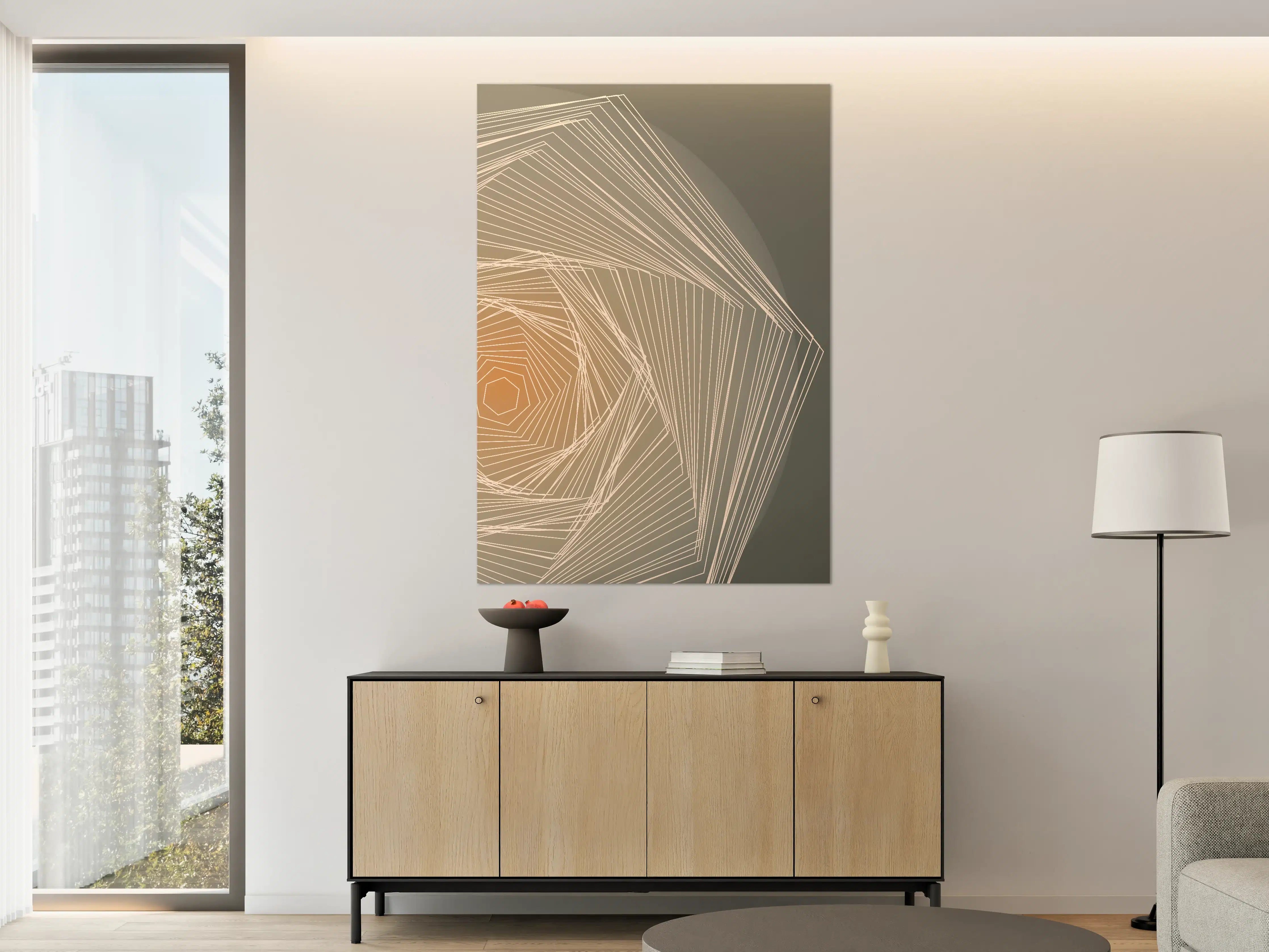 Große Wandbilder - Moderne geometrische Wandkunst in dezenten Tönen