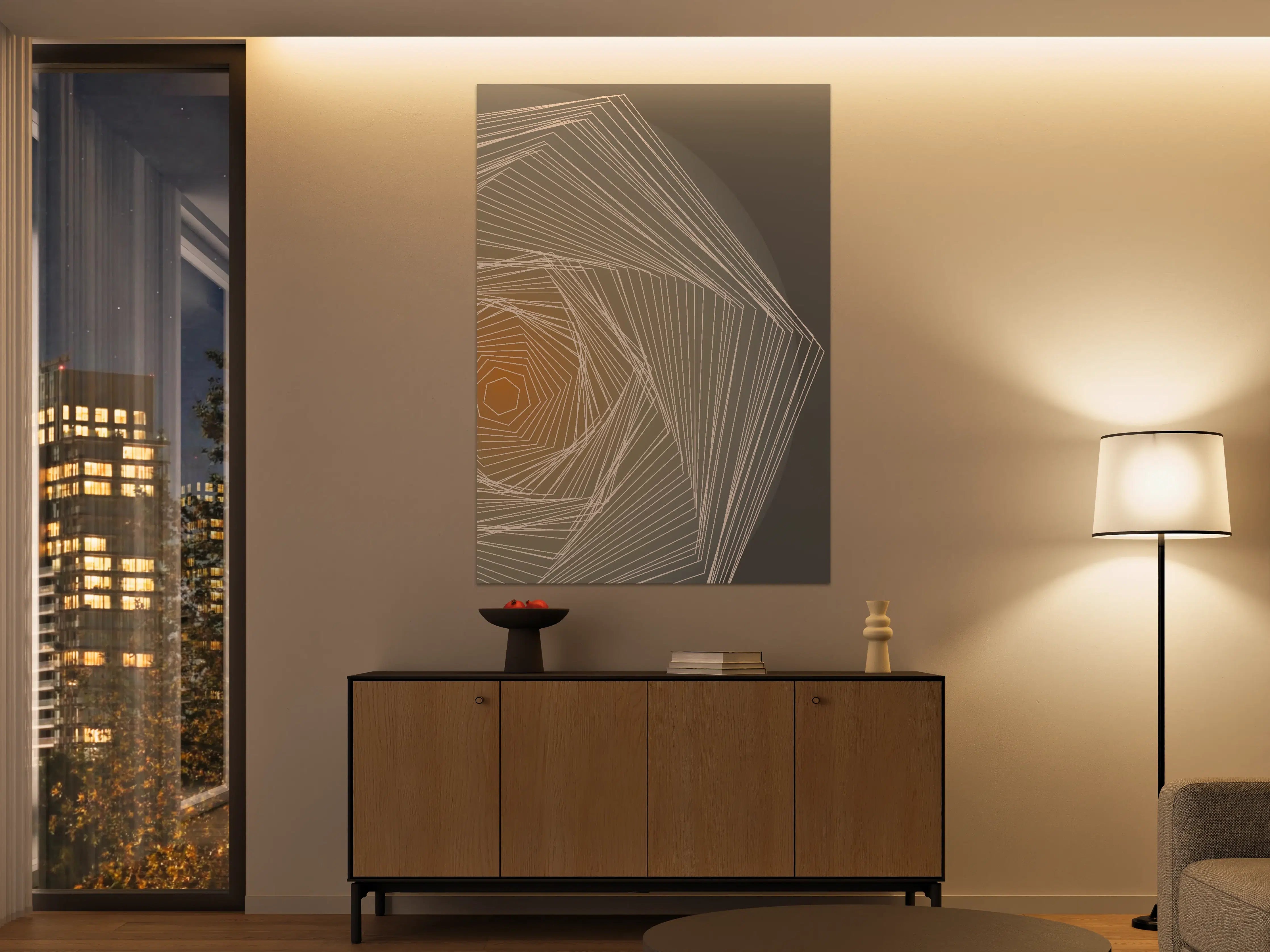 Große Wandbilder - Moderne geometrische Wandkunst in dezenten Tönen