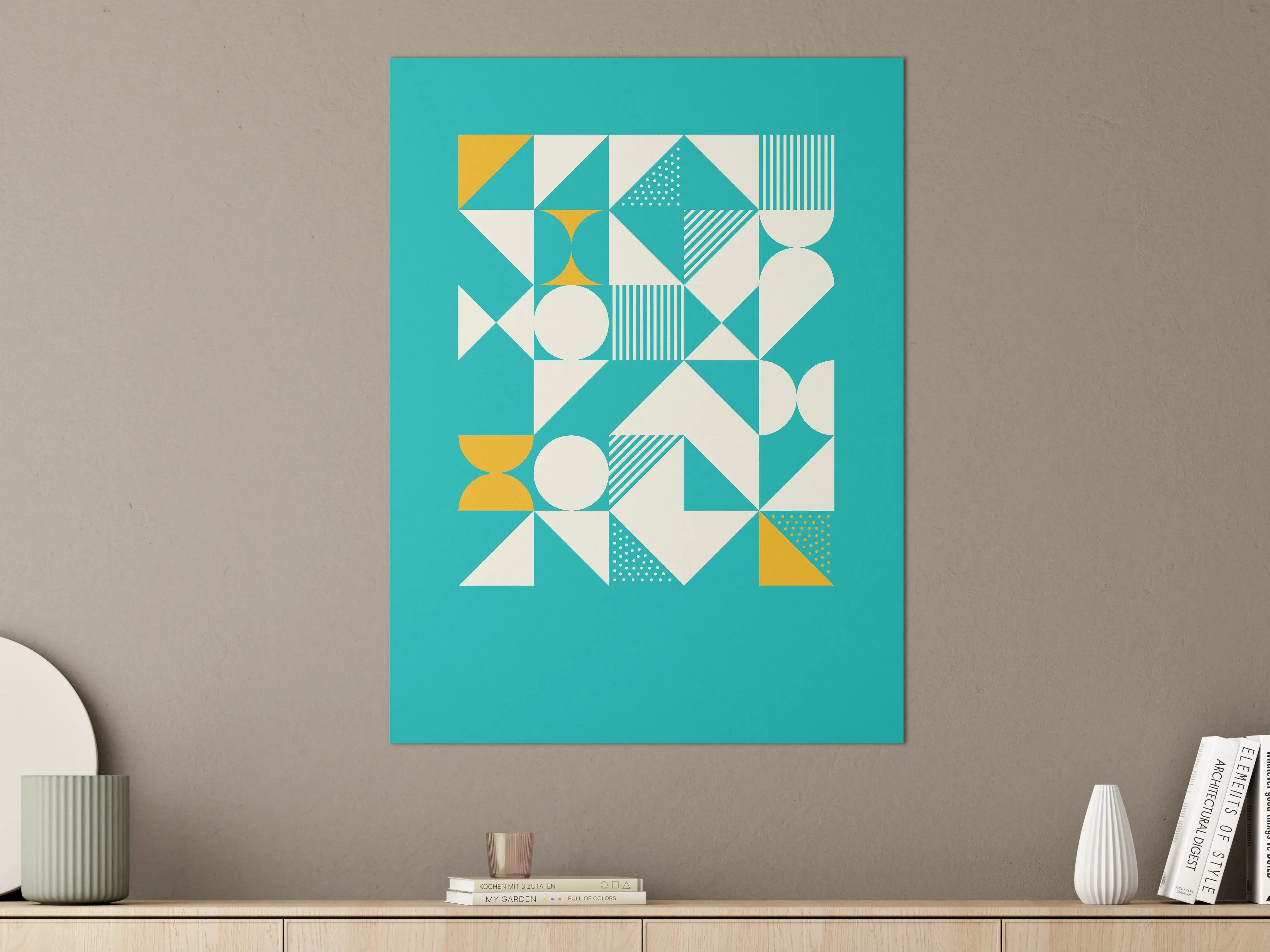 Große Wandbilder - Moderne geometrische Wandkunst in hellen Tönen