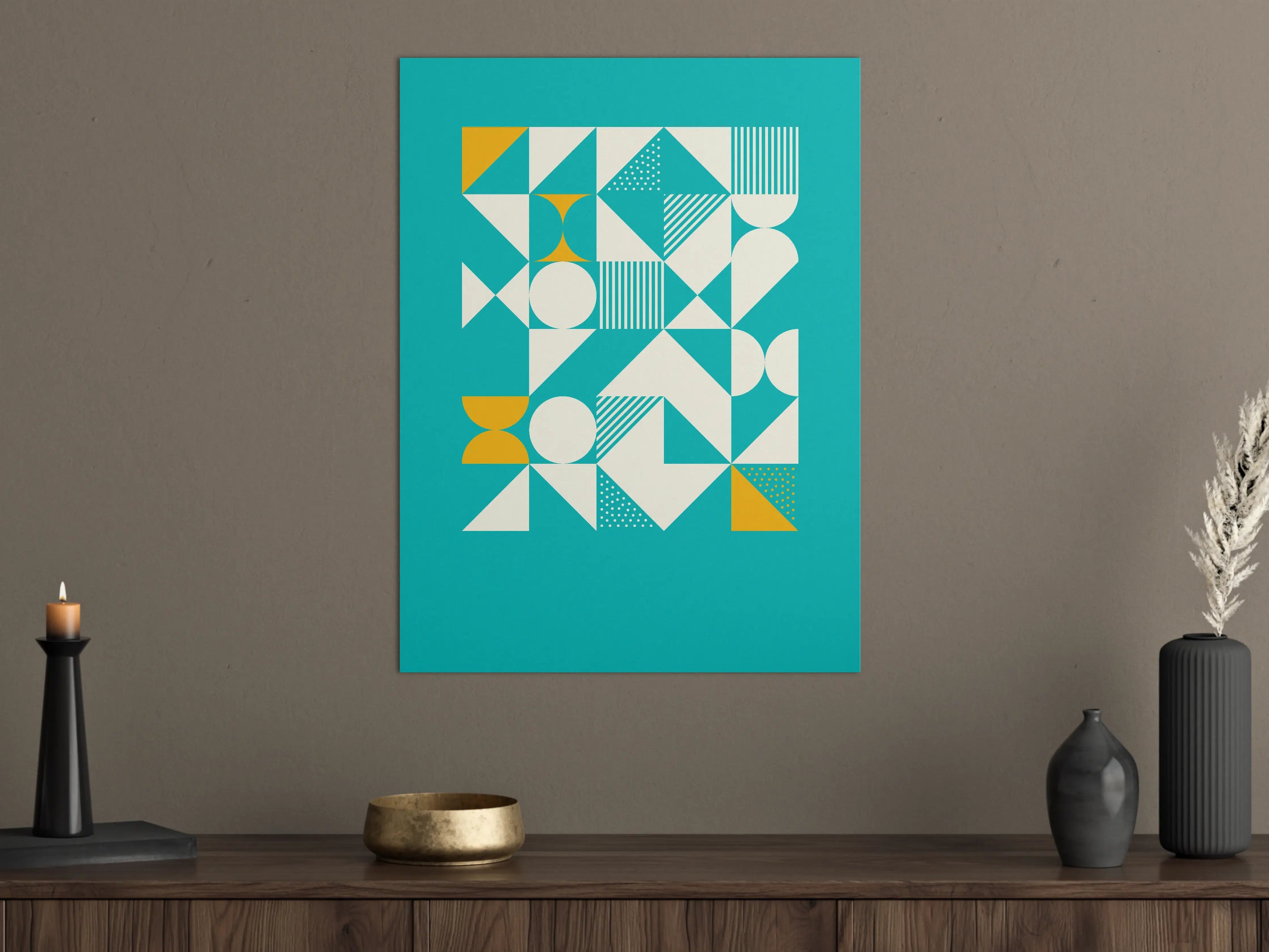 Große Wandbilder - Moderne geometrische Wandkunst in hellen Tönen