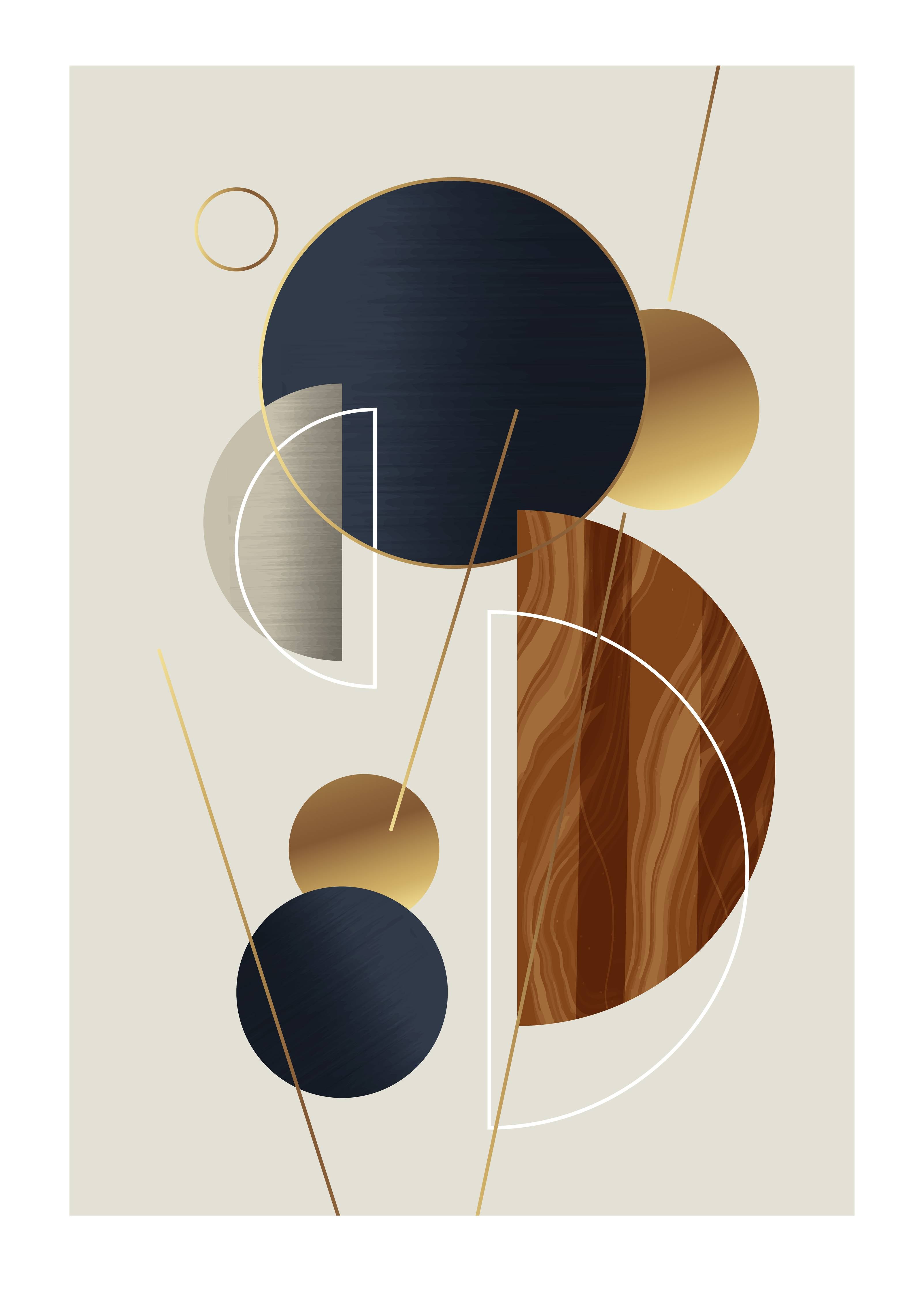 Große Wandbilder-Moderne geometrische Wandkunst in neutralen Tönen