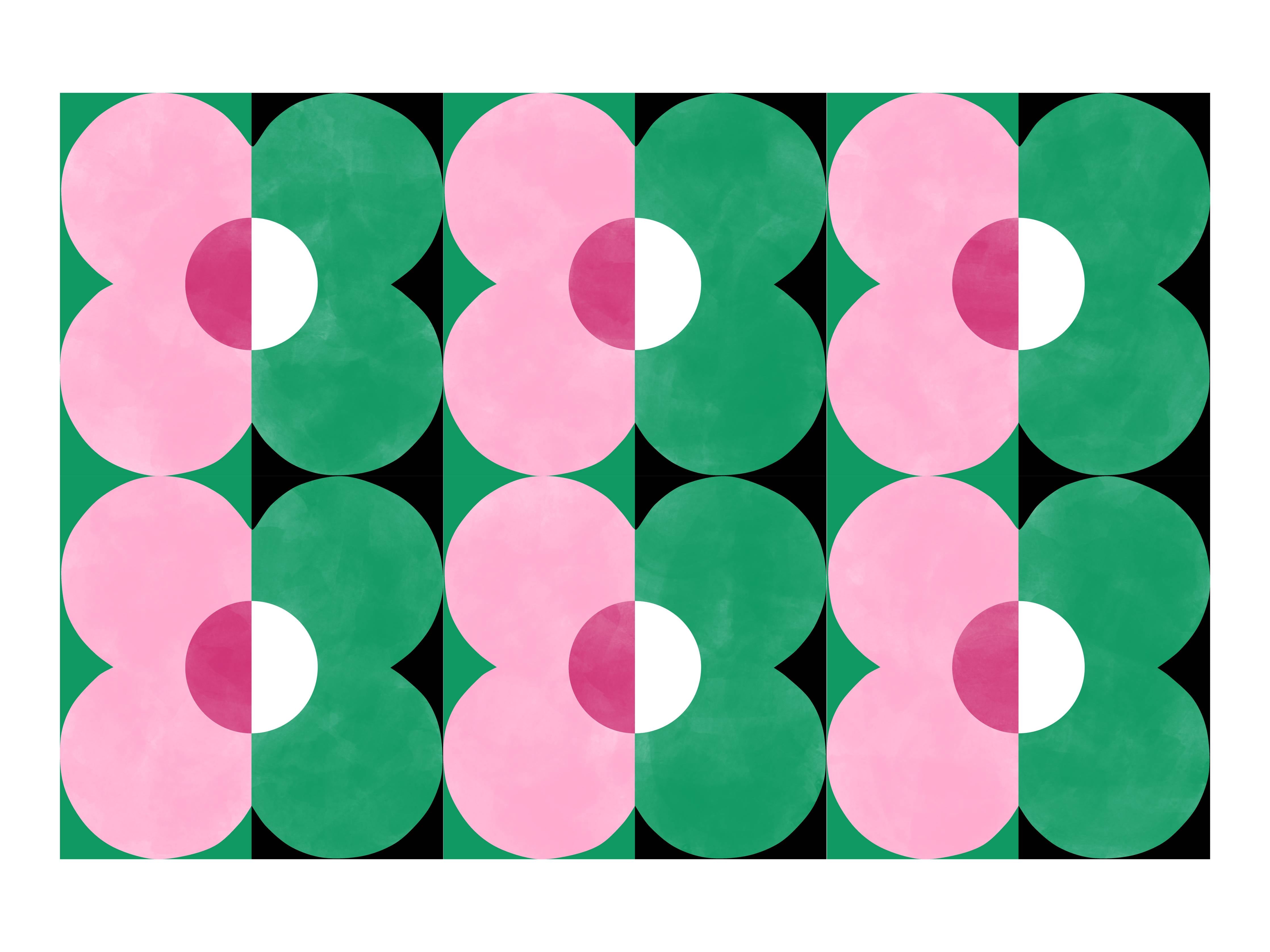 Große Wandbilder-Moderne geometrische Wandkunst mit Pink und Grün