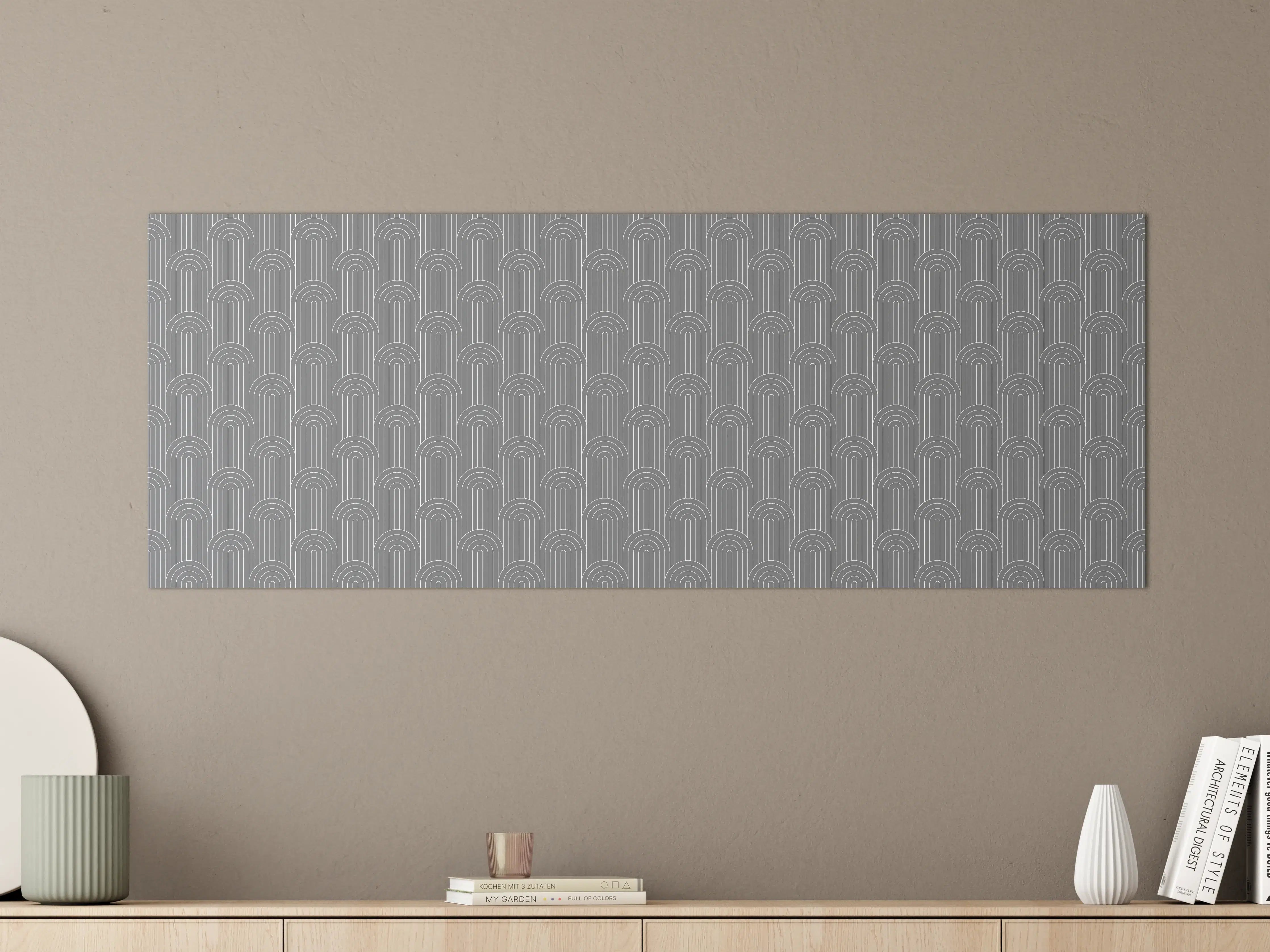 Große Wandbilder - Moderne graue Wand mit dekorativem Muster