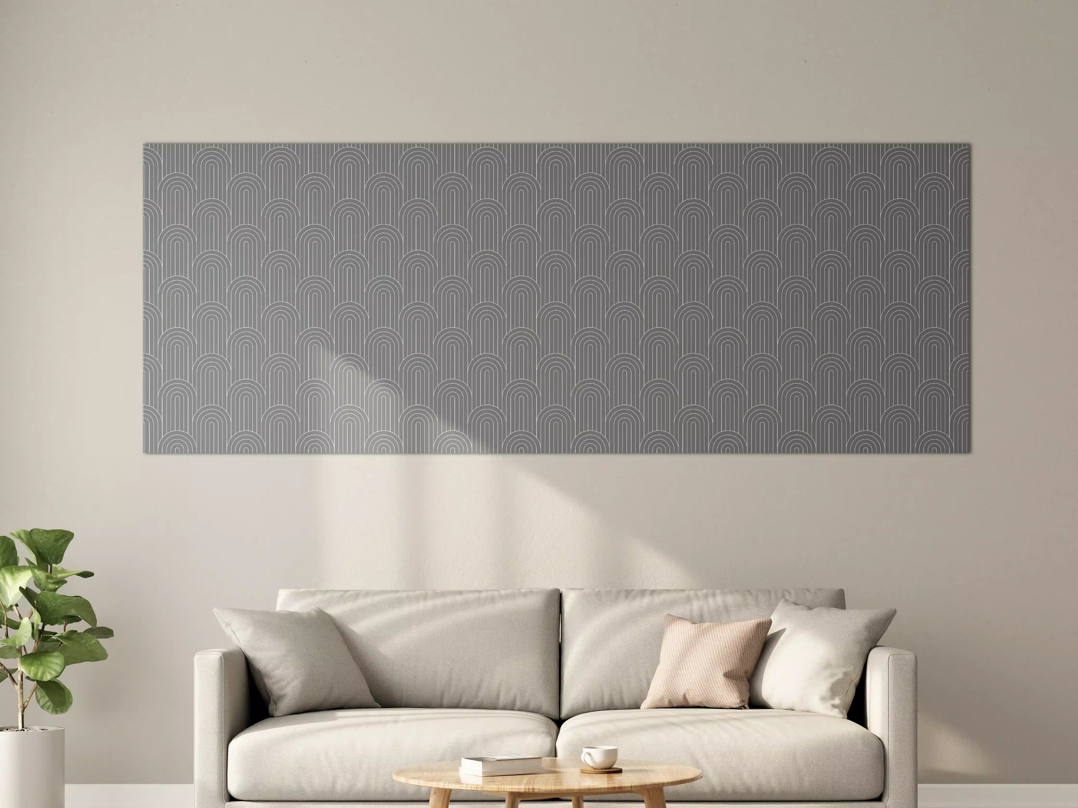 Große Wandbilder - Moderne graue Wand mit dekorativem Muster