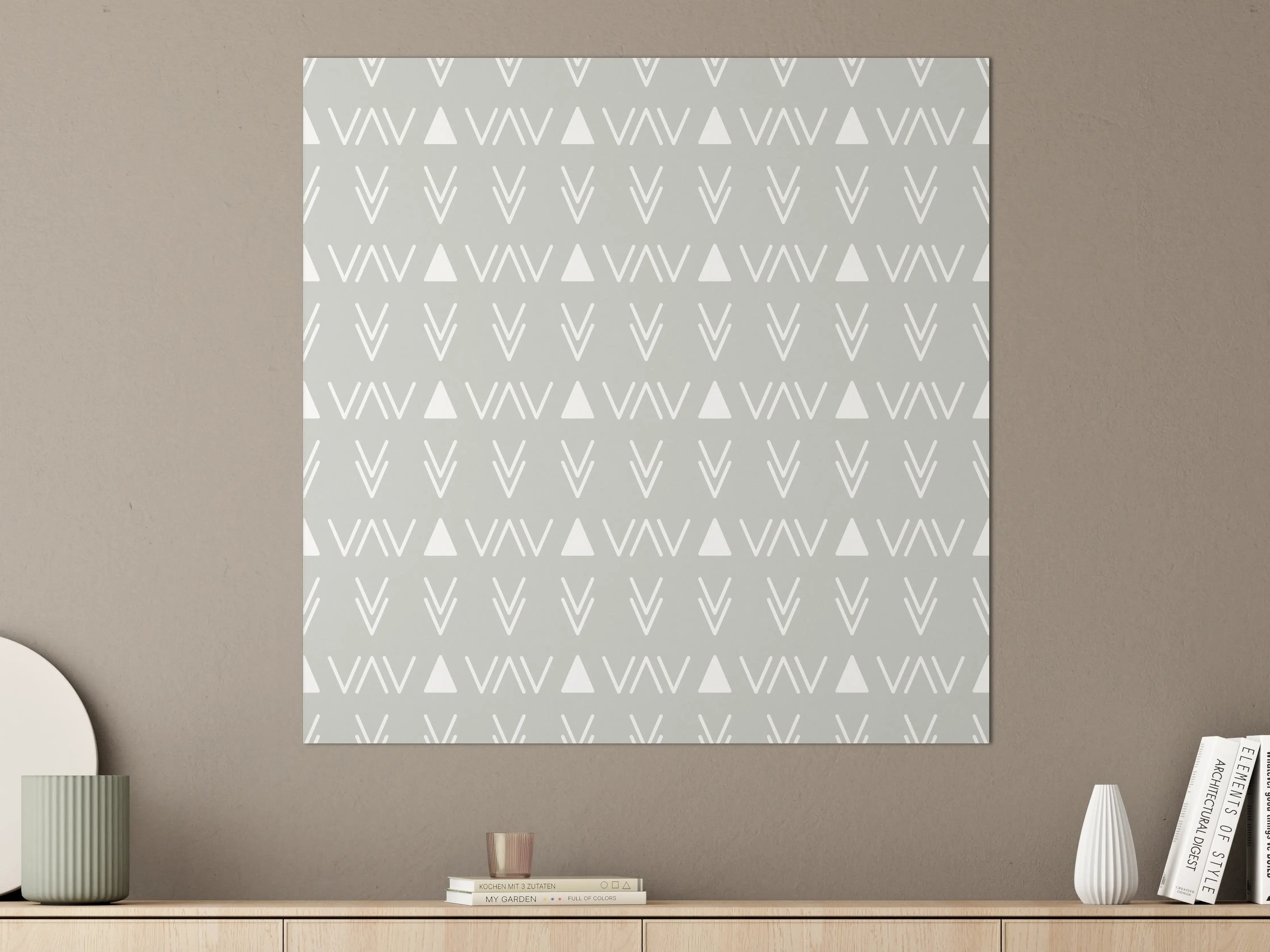 Große Wandbilder - Moderne graue Wand mit geometrischem Muster