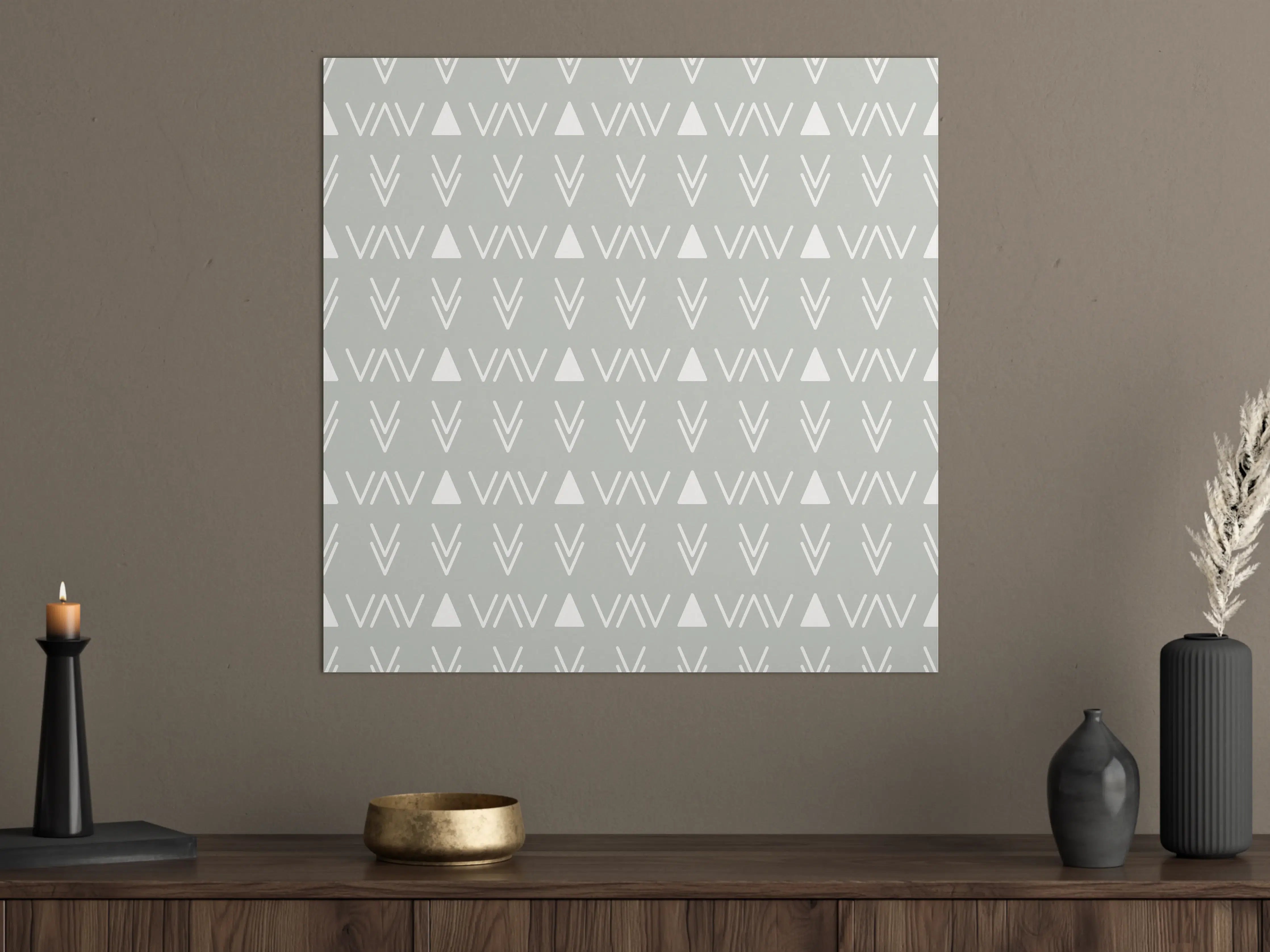 Große Wandbilder - Moderne graue Wand mit geometrischem Muster