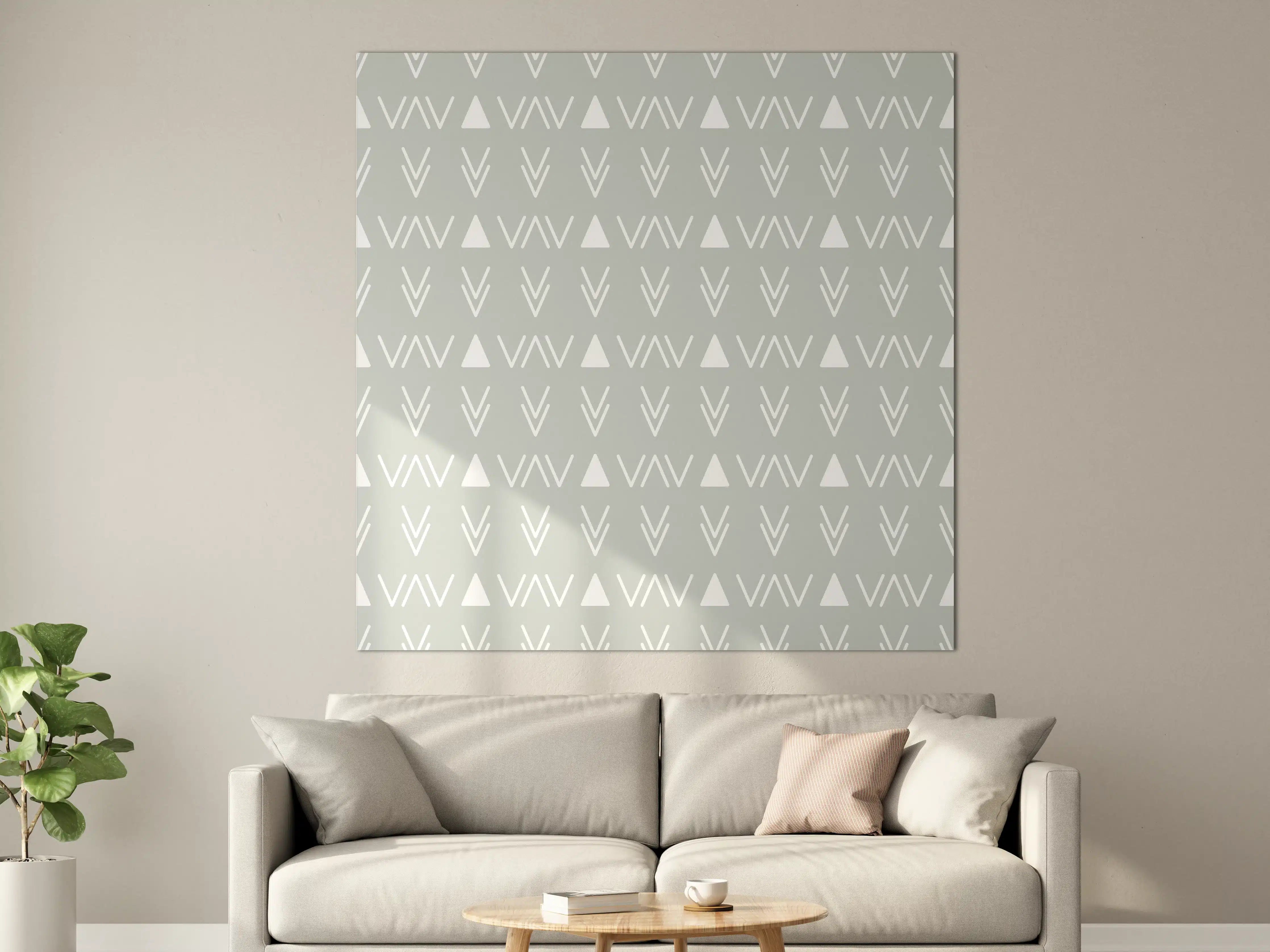 Große Wandbilder - Moderne graue Wand mit geometrischem Muster