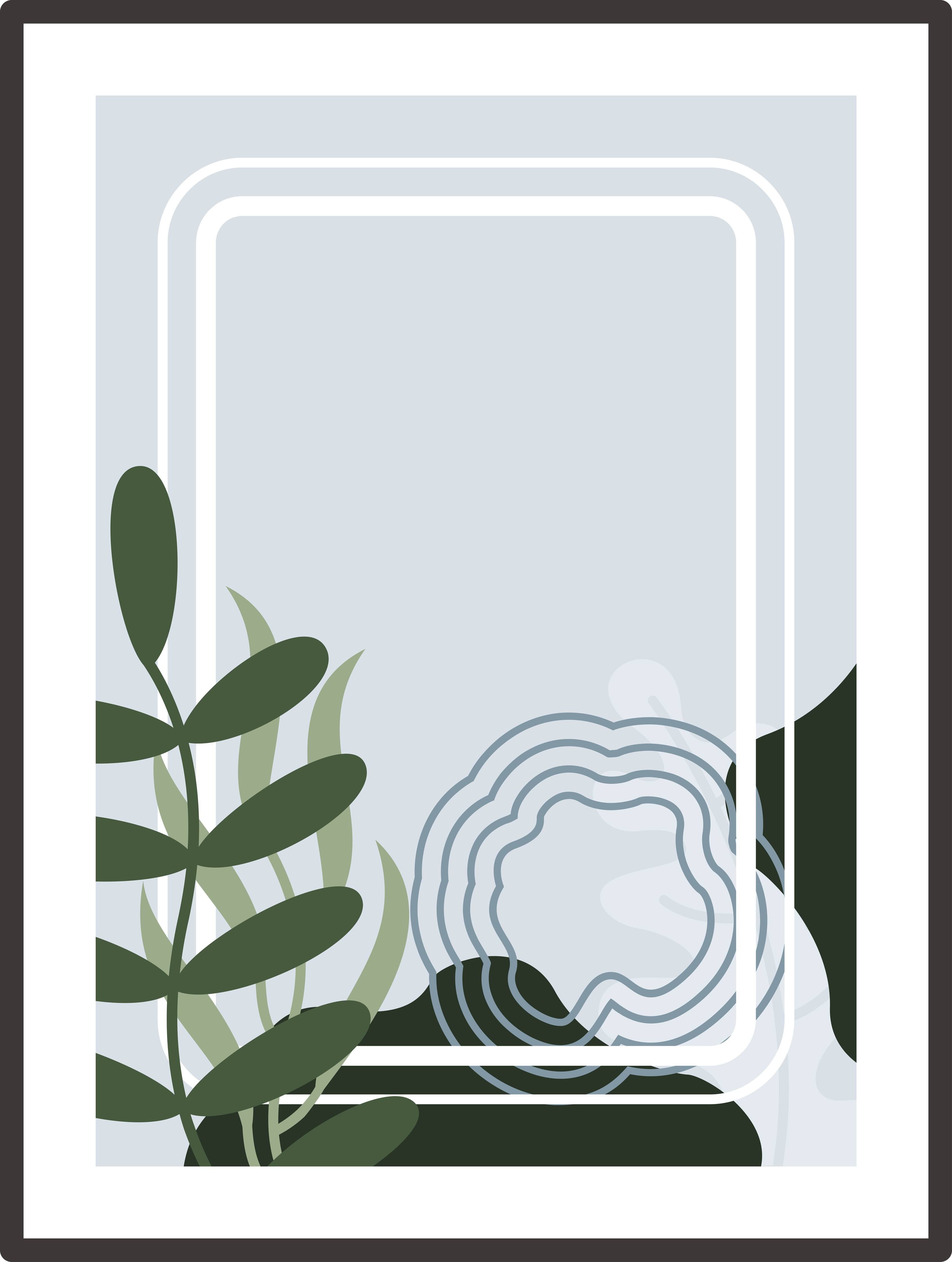 Große Wandbilder-Moderne grüne Pflanzen-Illustration