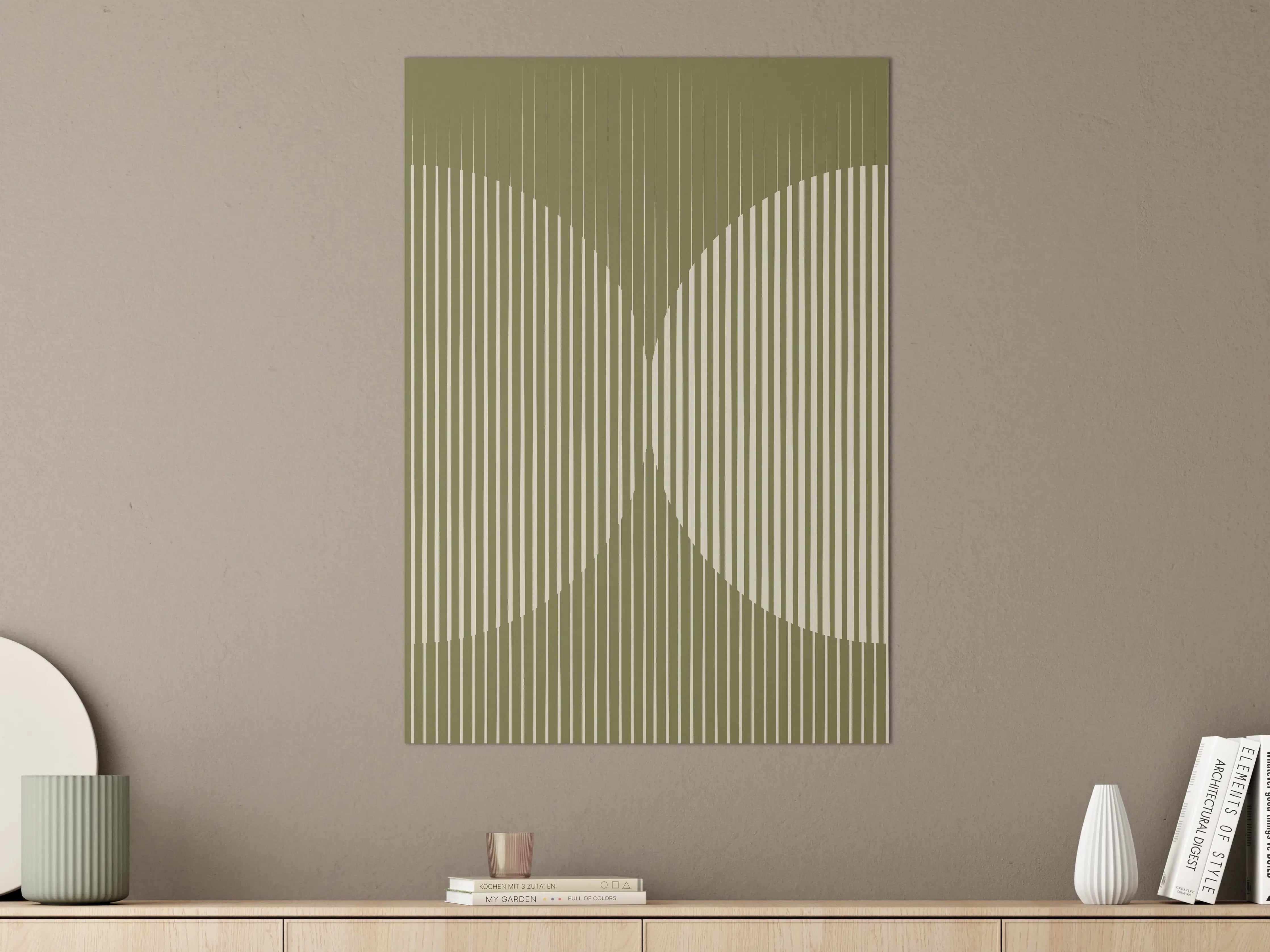 Große Wandbilder - Moderne grüne geometrische Wanddekoration