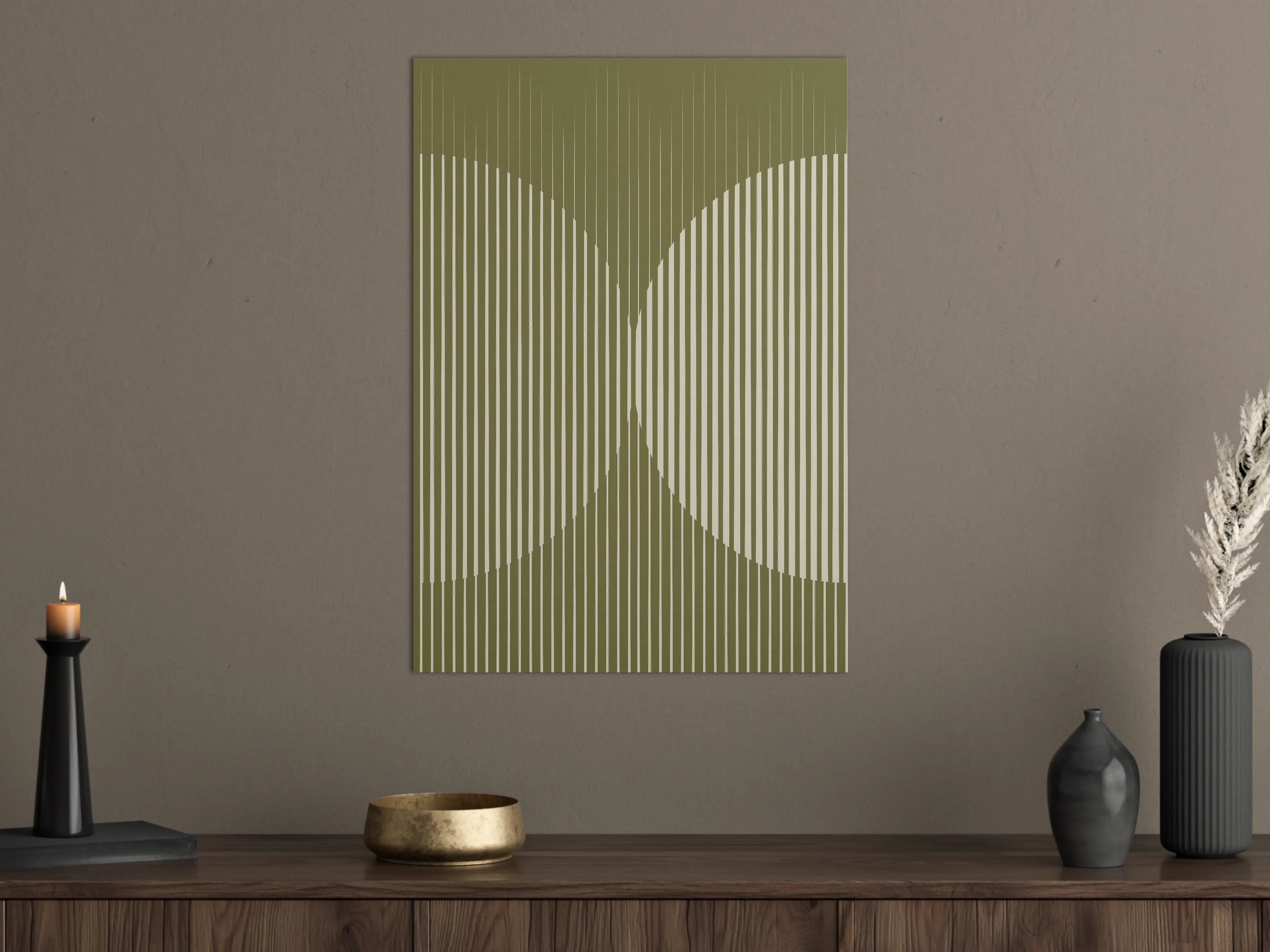Große Wandbilder - Moderne grüne geometrische Wanddekoration