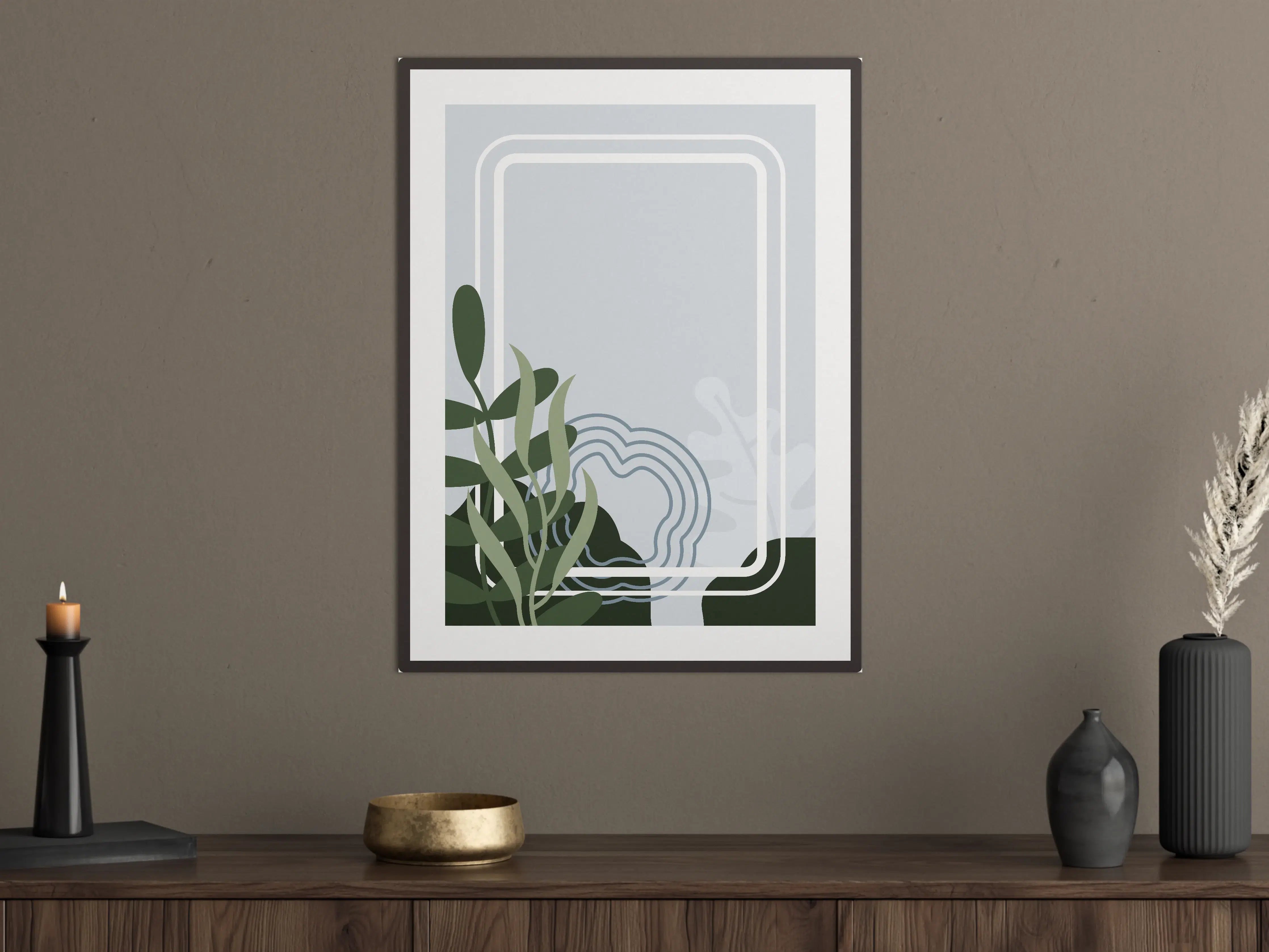 Große Wandbilder - Moderne minimalistische Pflanzenzeichnung