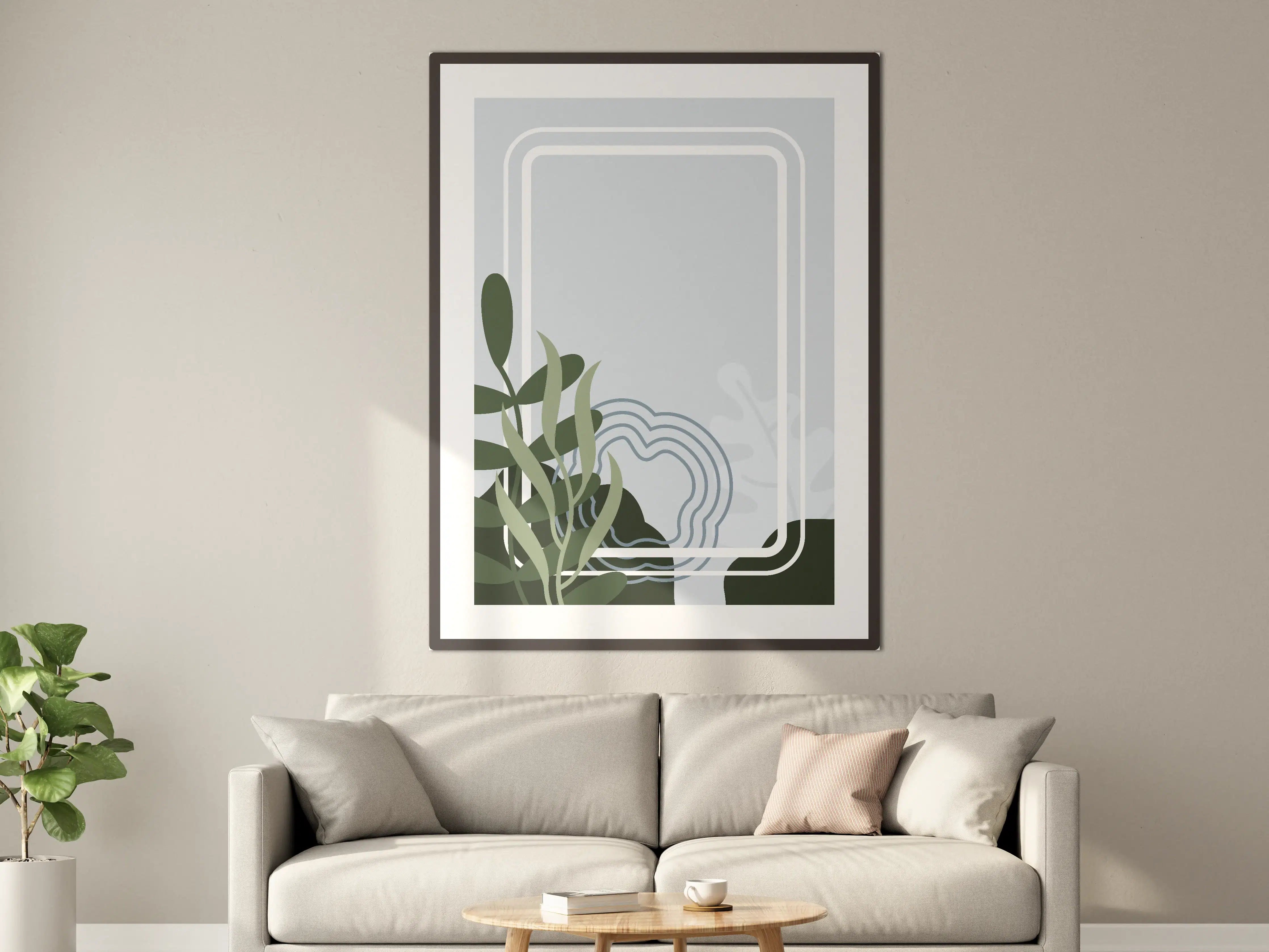 Große Wandbilder - Moderne minimalistische Pflanzenzeichnung