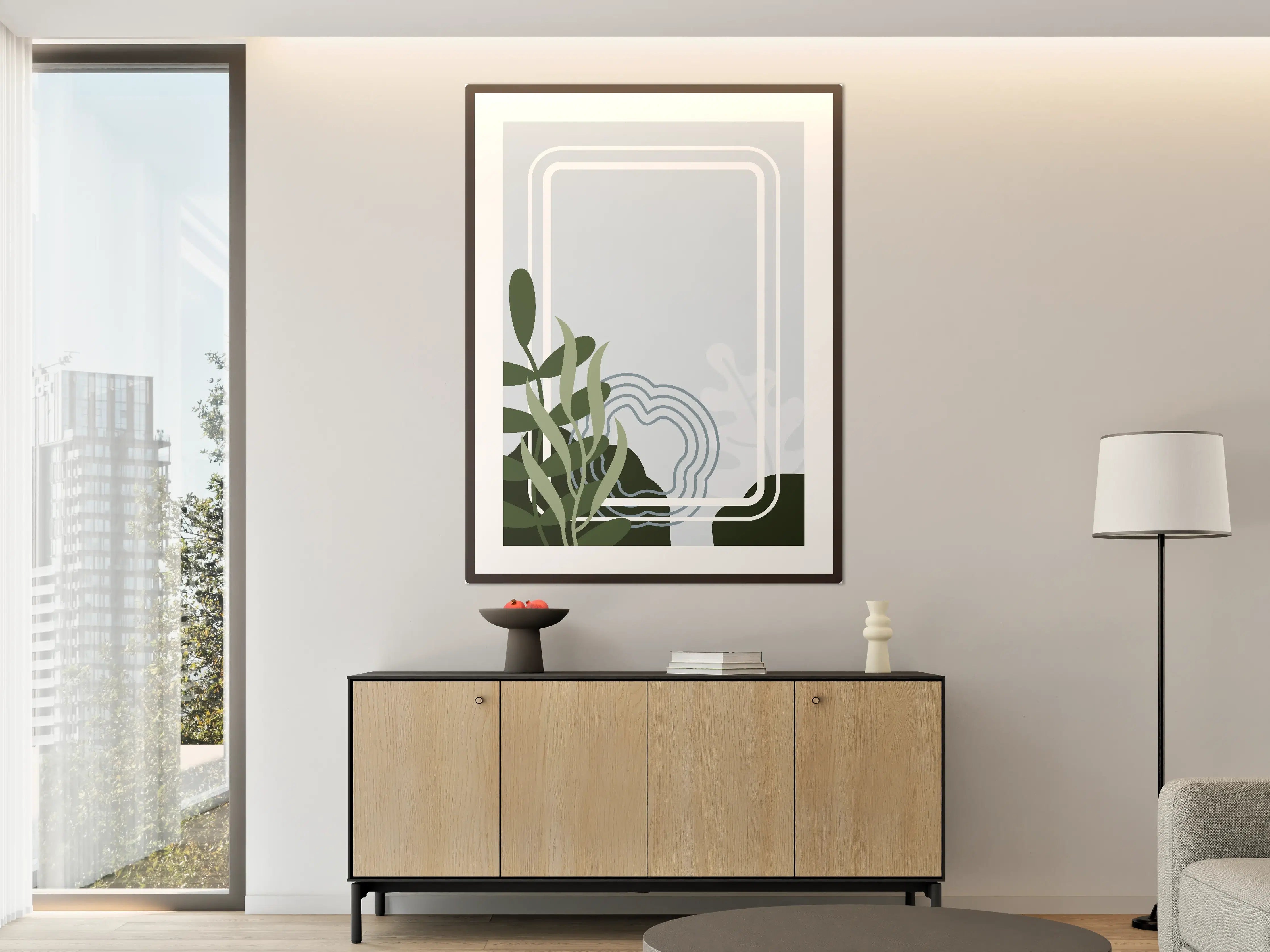 Große Wandbilder - Moderne minimalistische Pflanzenzeichnung