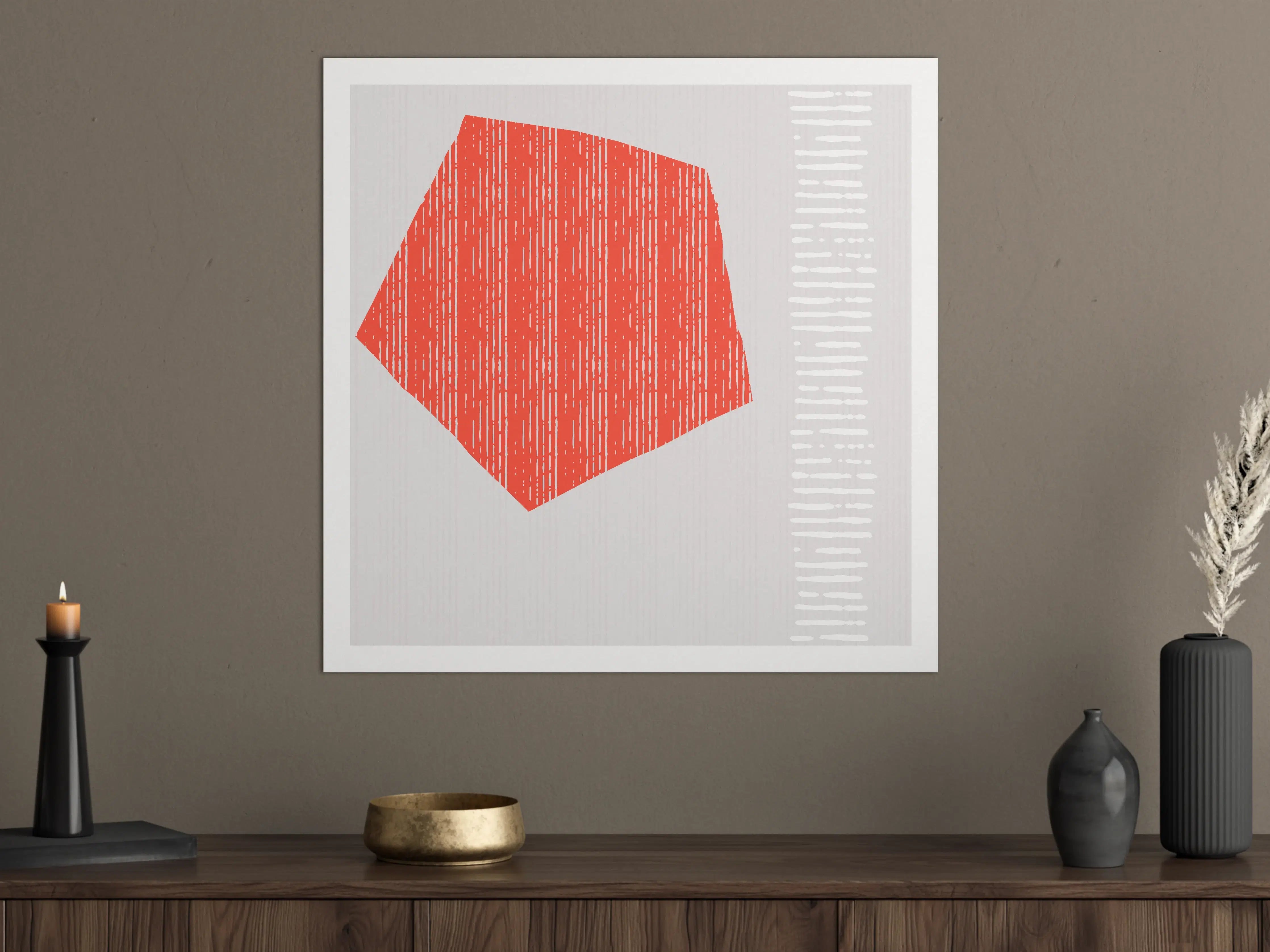 Große Wandbilder - Moderne orangefarbene geometrische Wanddekoration