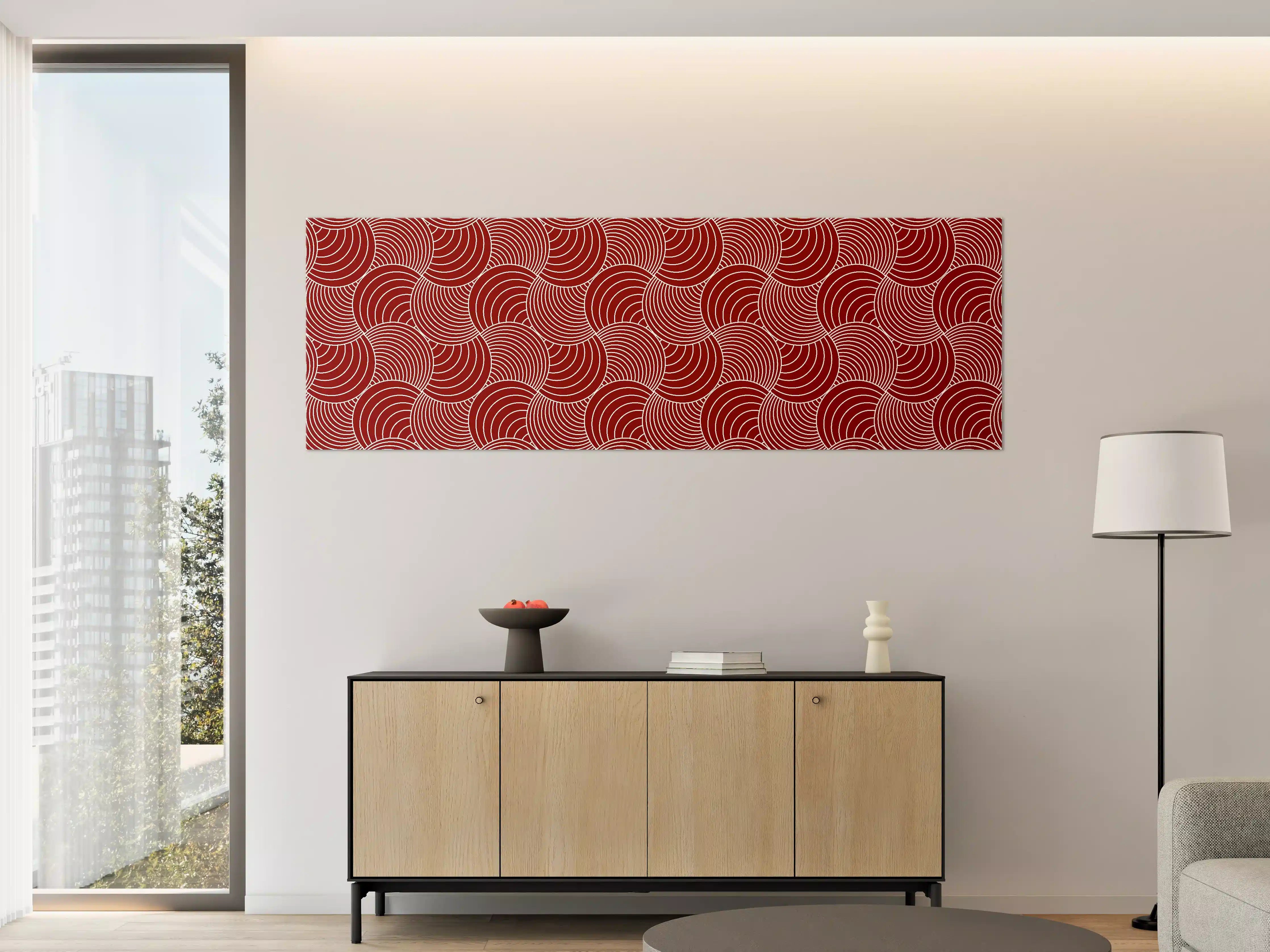 Große Wandbilder - Moderne rote Geometrie-Muster
