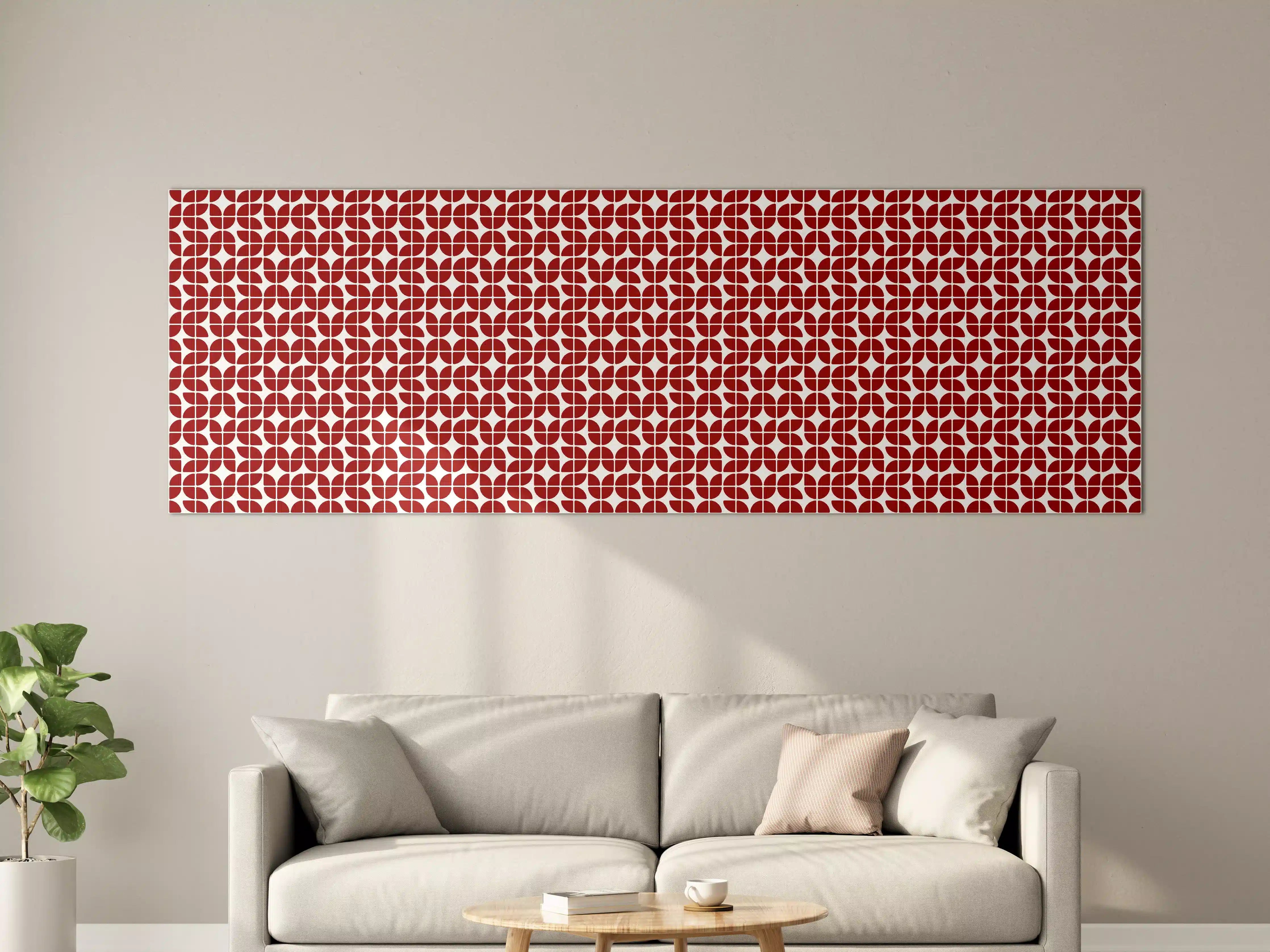 Große Wandbilder - Moderne rote geometrische Musterwanddekoration