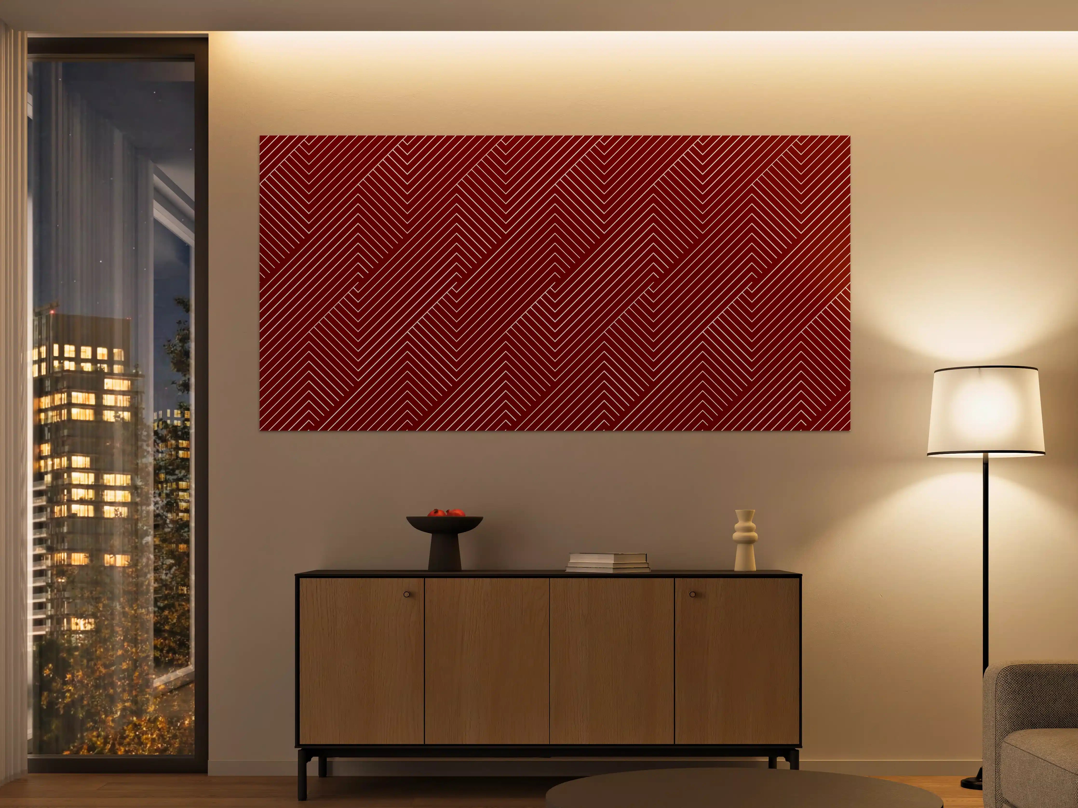 Große Wandbilder - Moderne rote geometrische Wandkunst