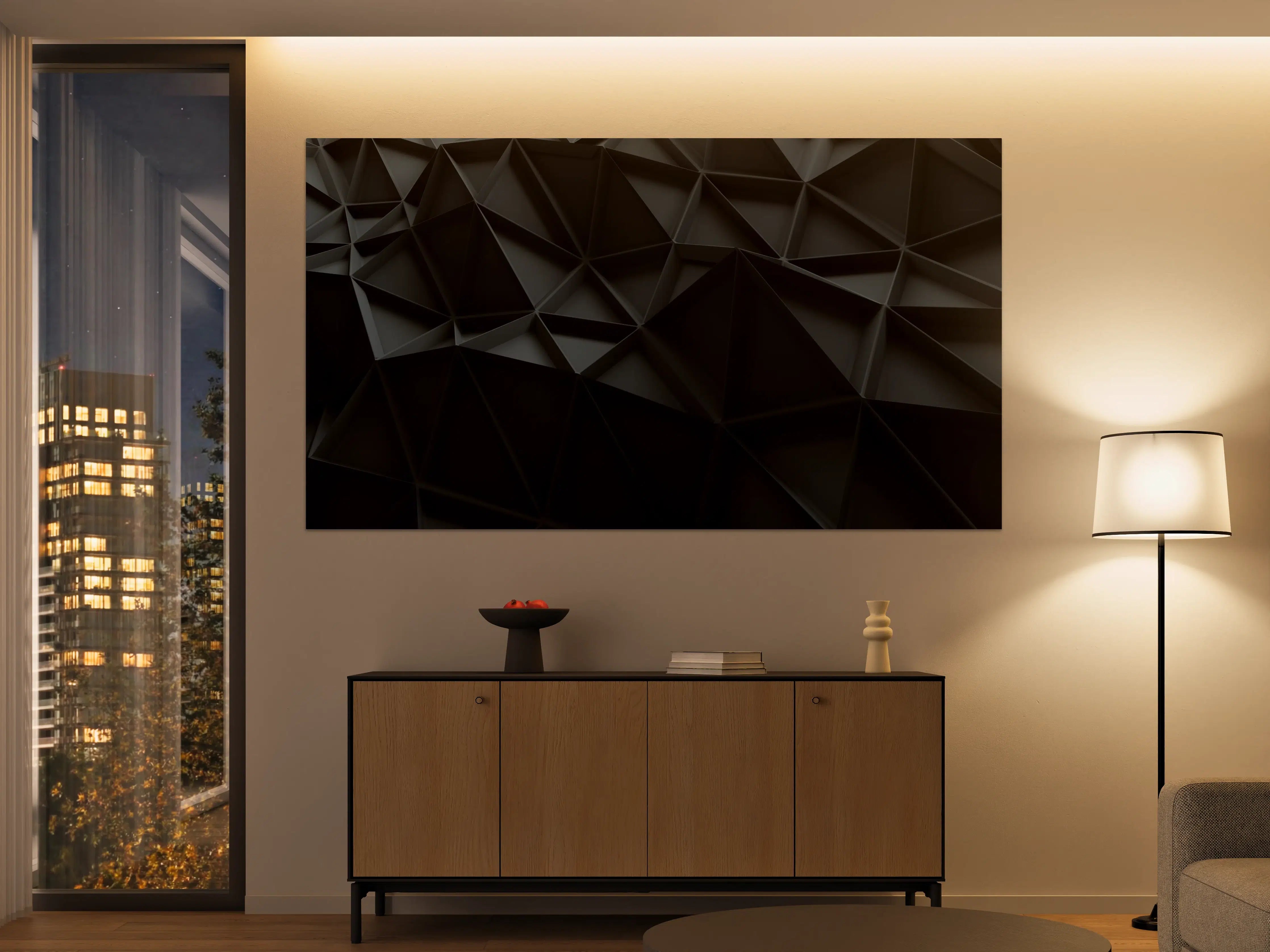 Große Wandbilder - Moderne schwarze Geometrie-Wanddekoration
