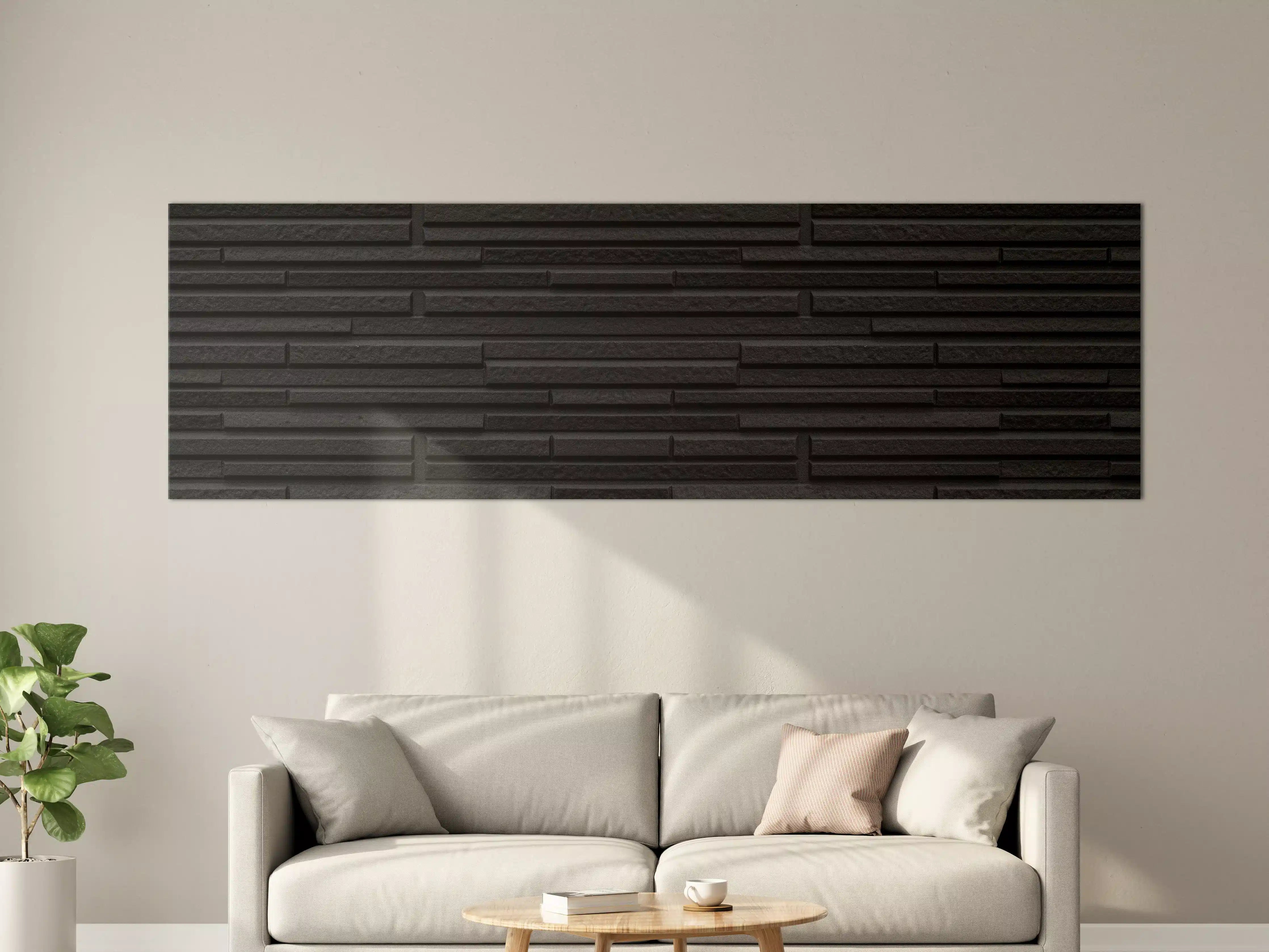 Große Wandbilder - Moderne schwarze Steindwand
