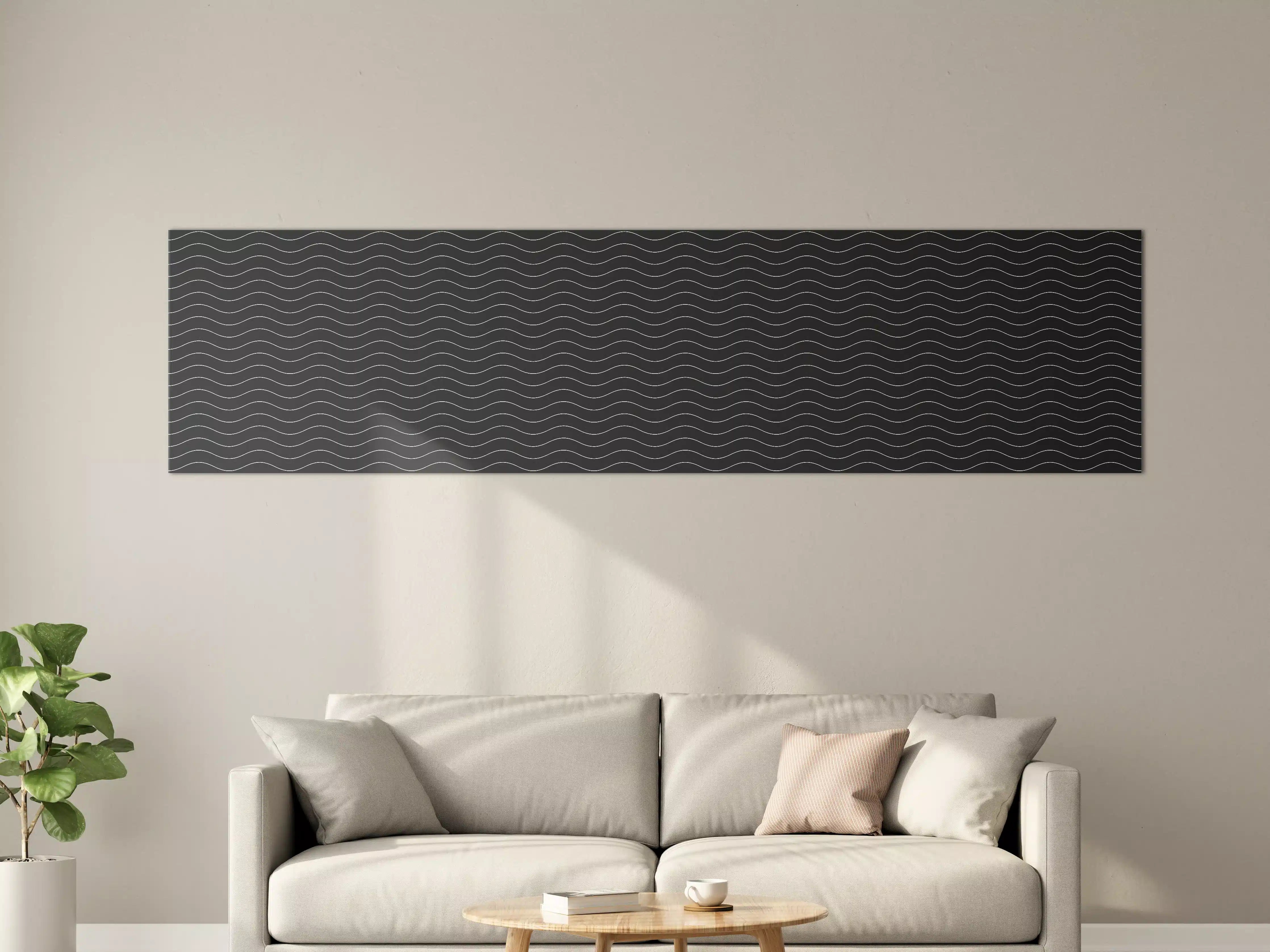 Große Wandbilder - Moderne schwarze Wellenmuster