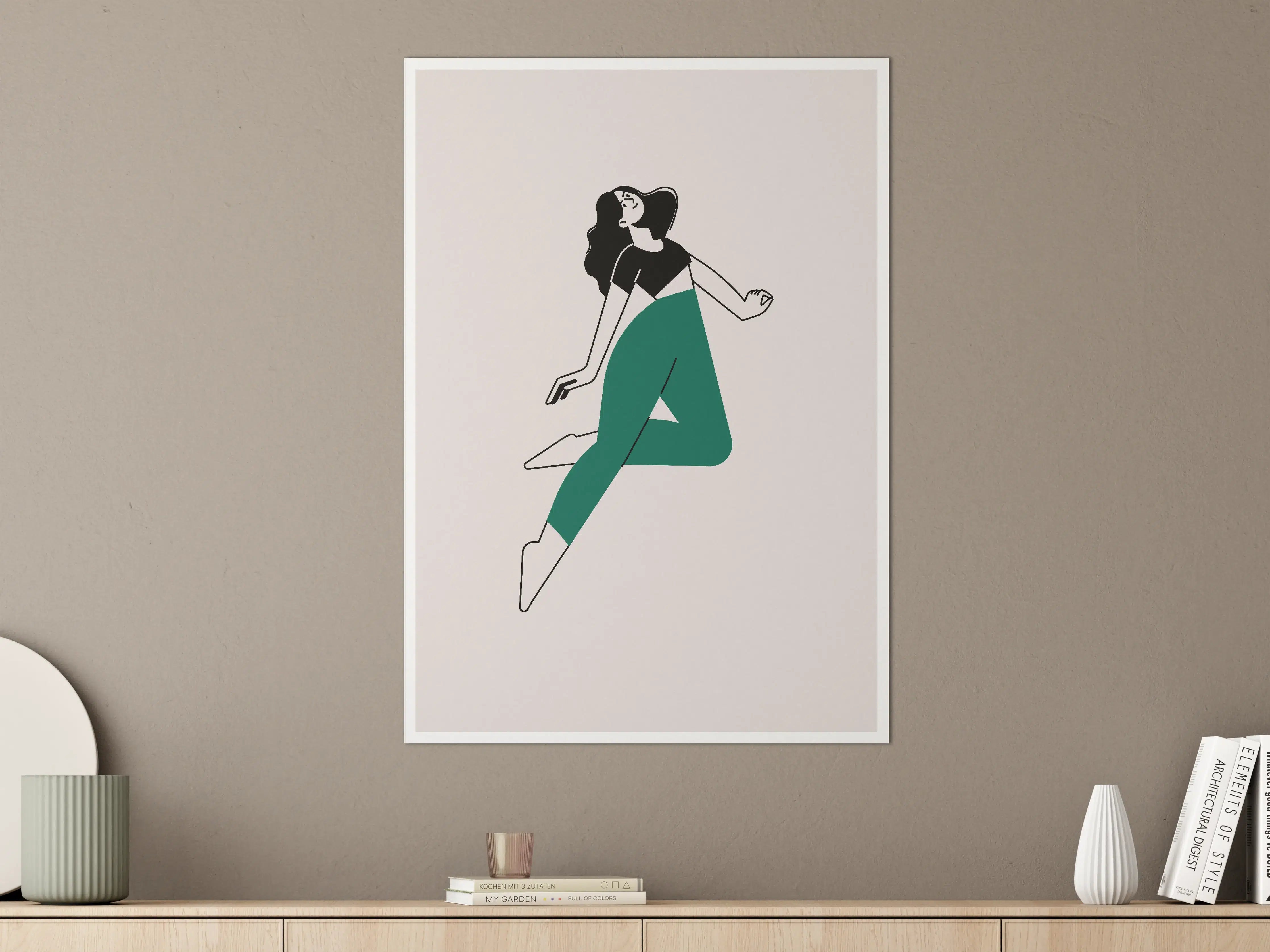 Große Wandbilder - Moderne weibliche Figur, minimalistischer Stil