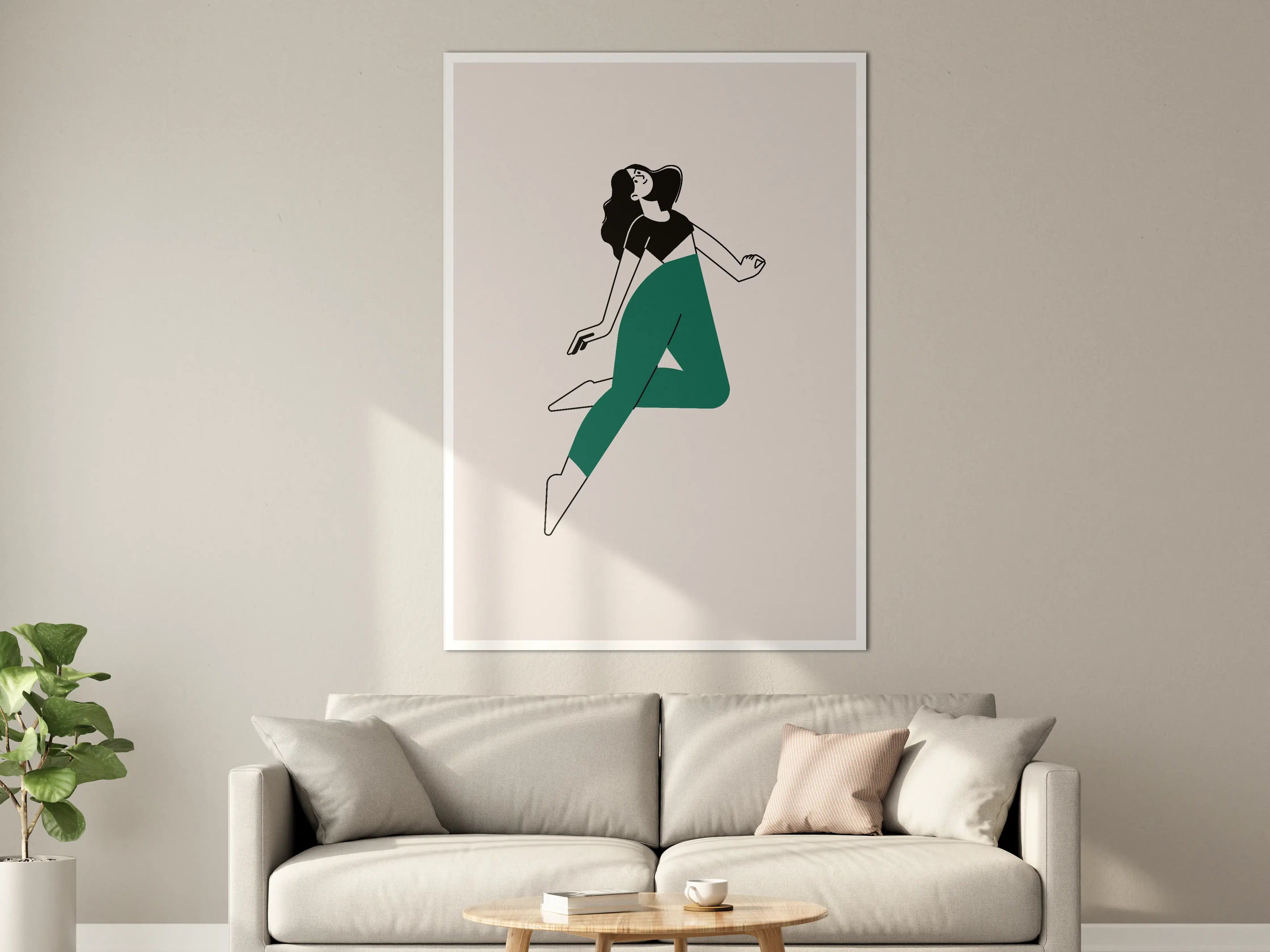 Große Wandbilder - Moderne weibliche Figur, minimalistischer Stil