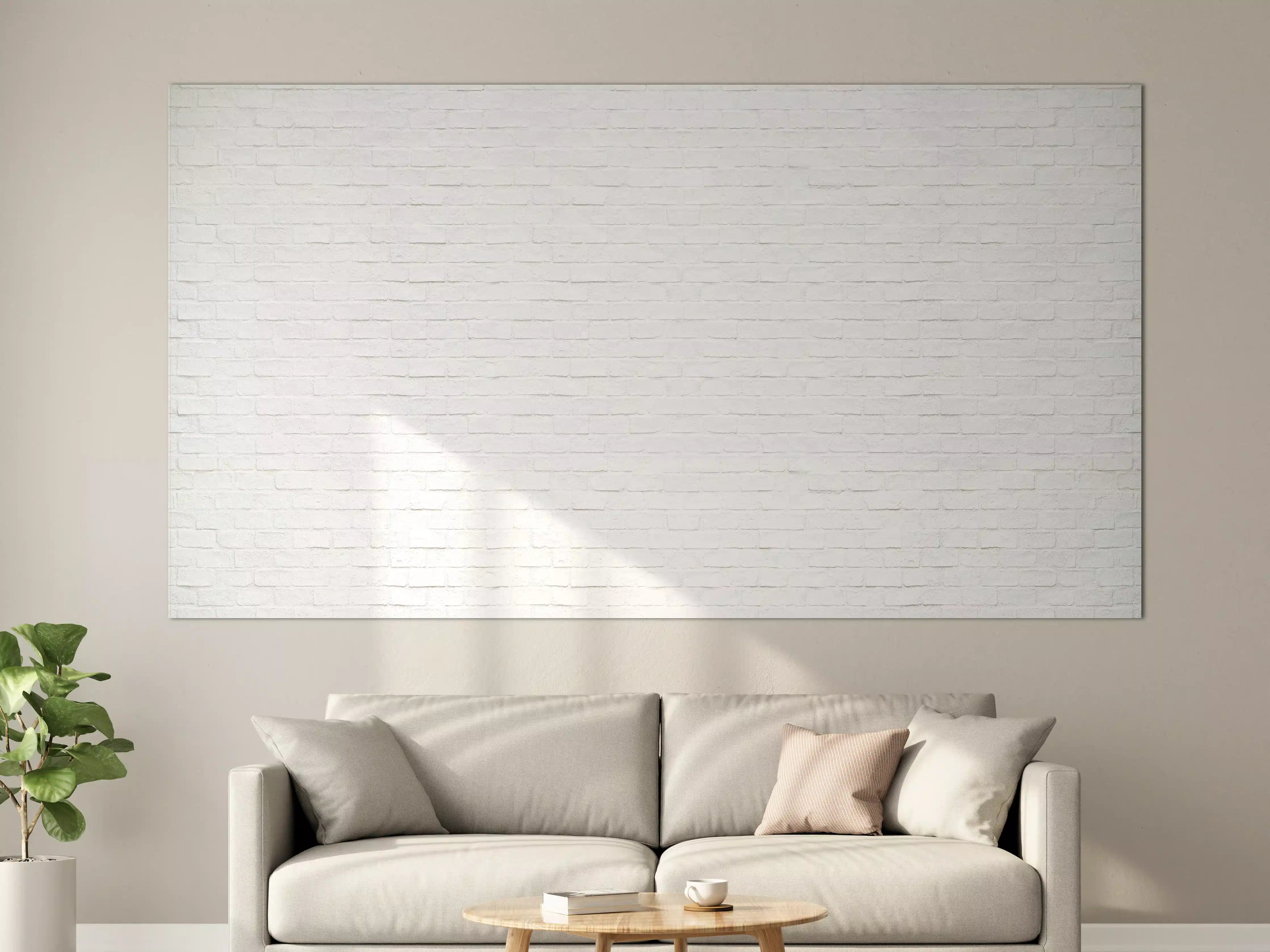 Große Wandbilder - Moderne weiße Backsteinmauer 1