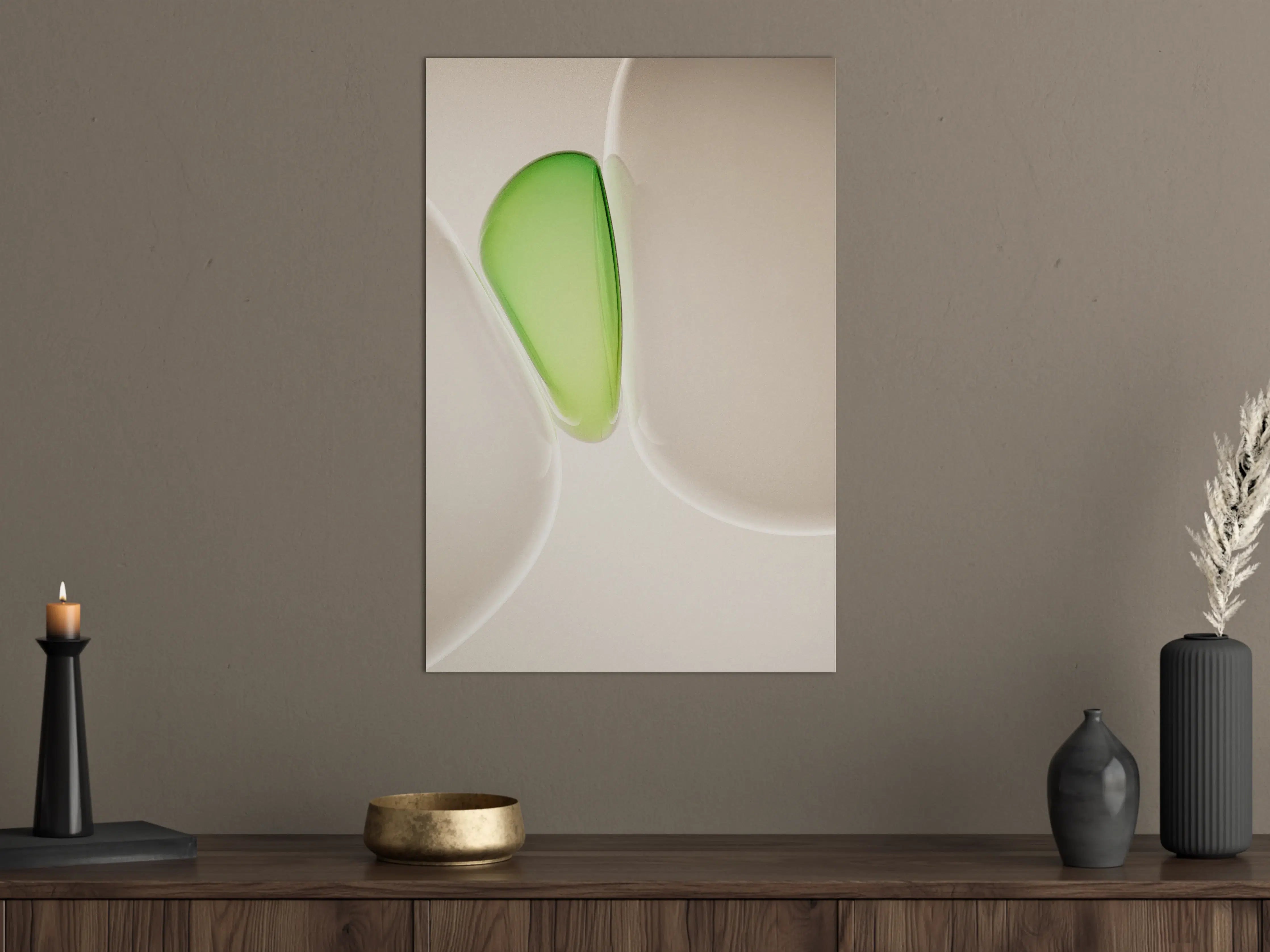 Große Wandbilder - Moderne weiße und grüne Glasdetails