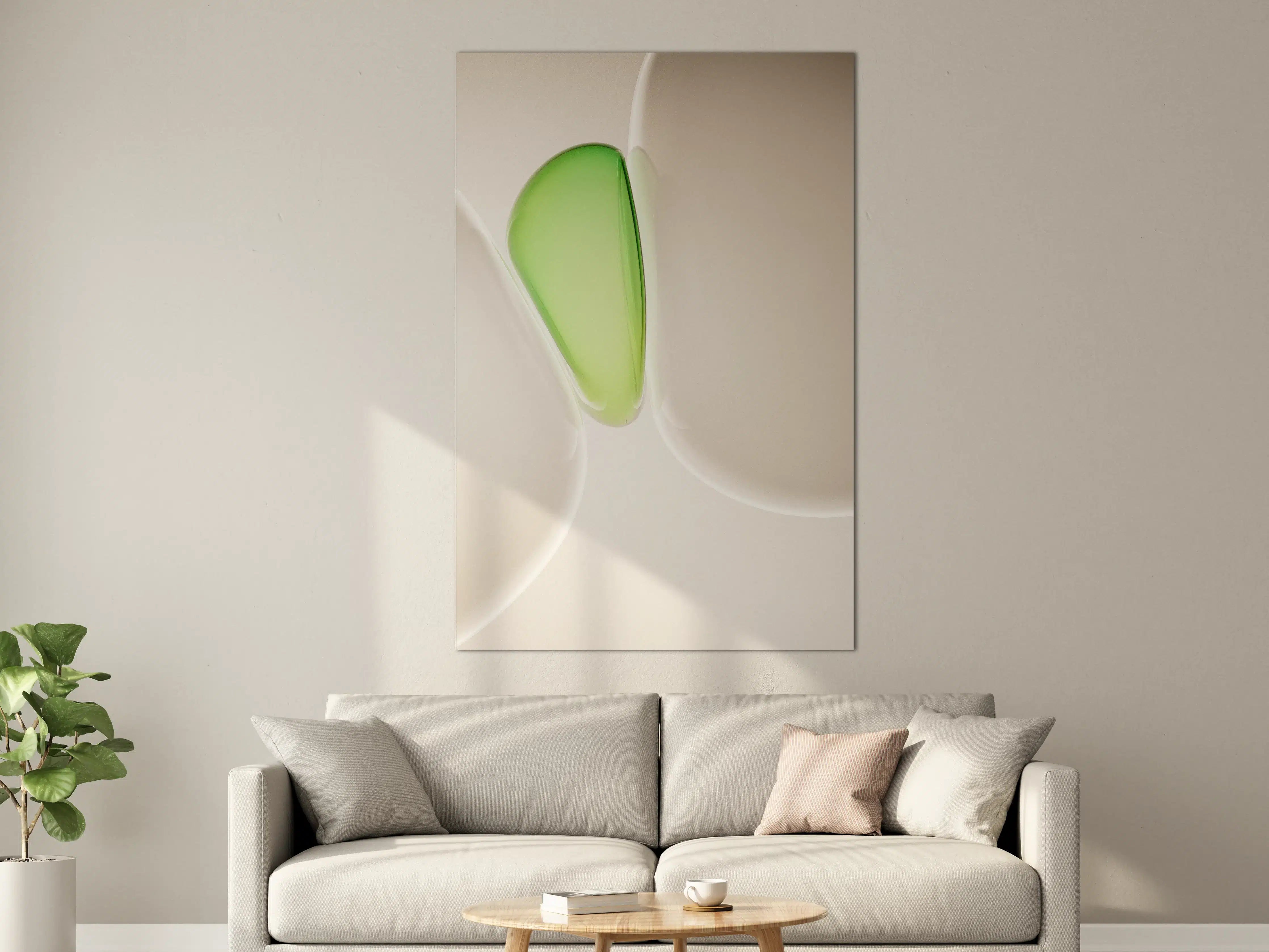 Große Wandbilder - Moderne weiße und grüne Glasdetails