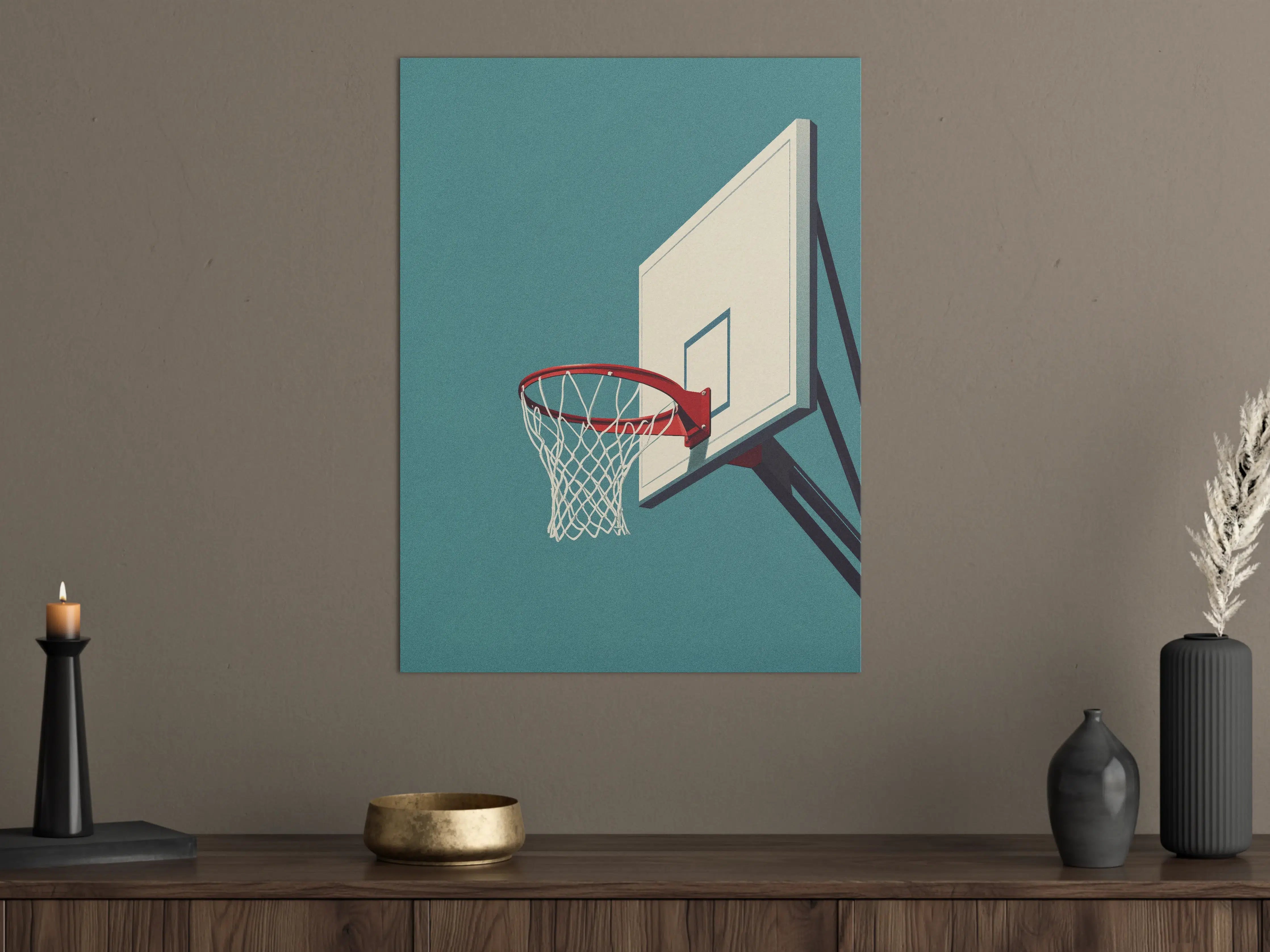 Große Wandbilder - Moderner Basketballkorb vor hellem Hintergrund