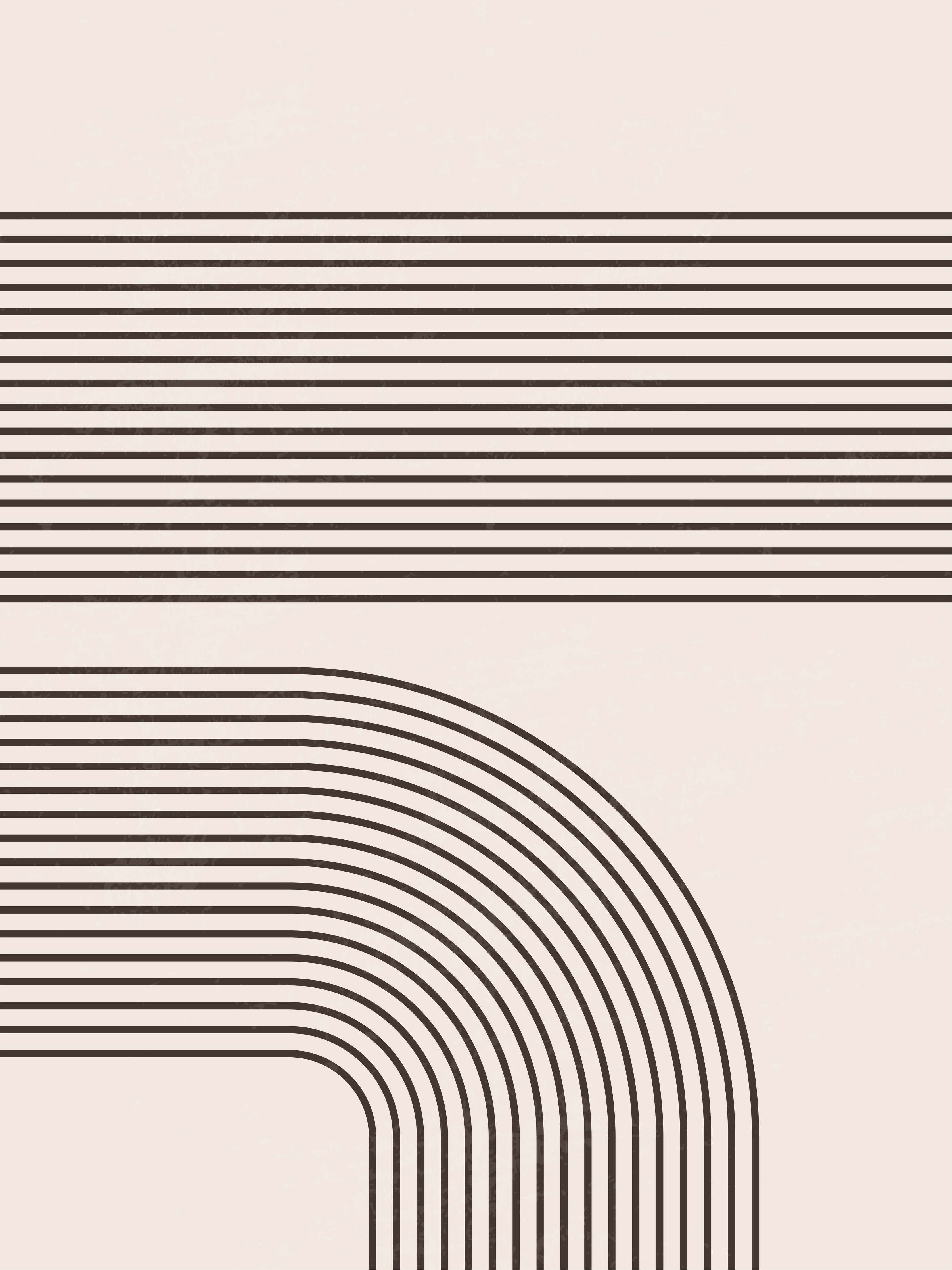 Große Wandbilder-Moderner Linien- und Bogen-Design in Beige