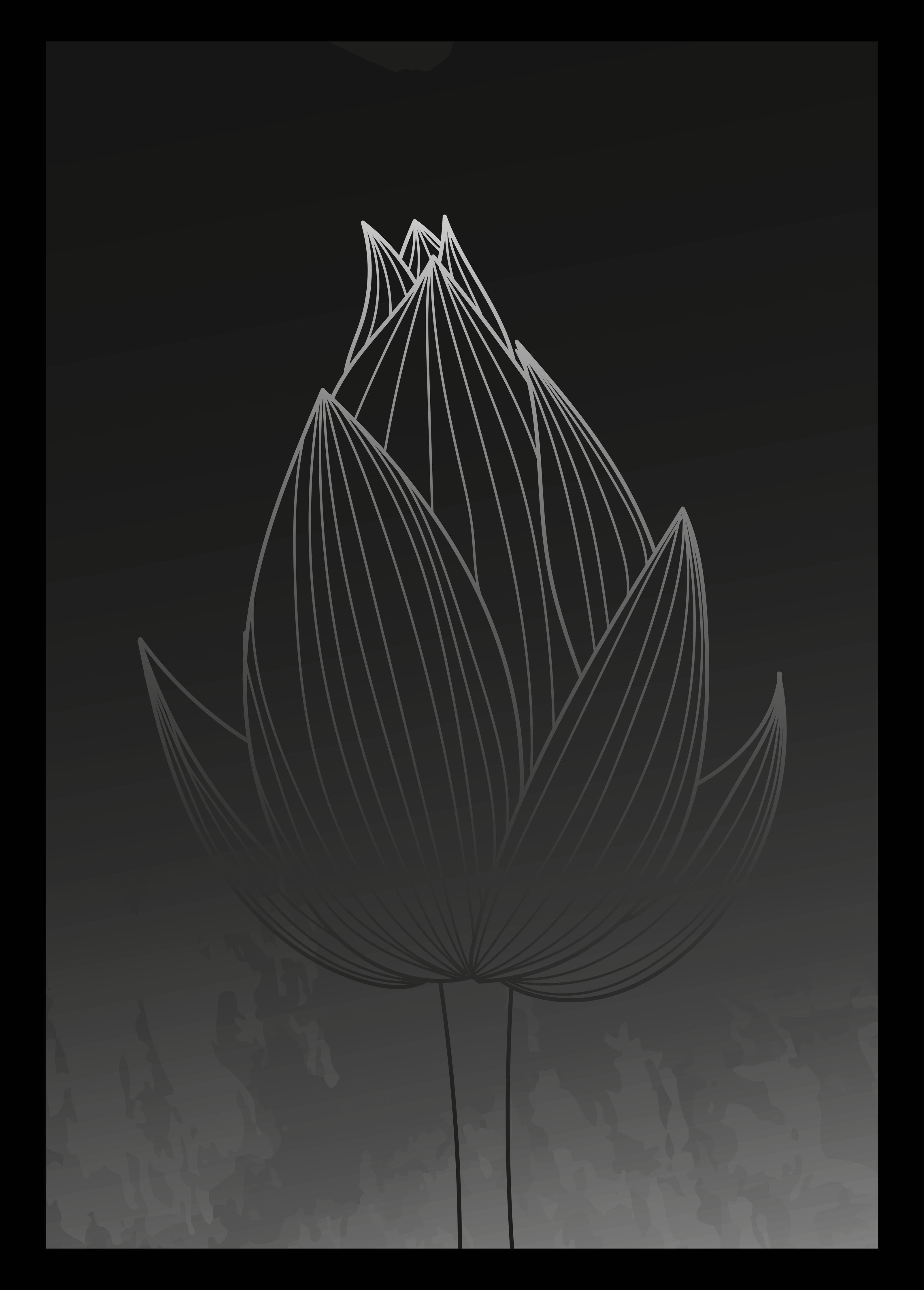 Große Wandbilder-Moderner Lotus mit Gradienten-Hintergrund
