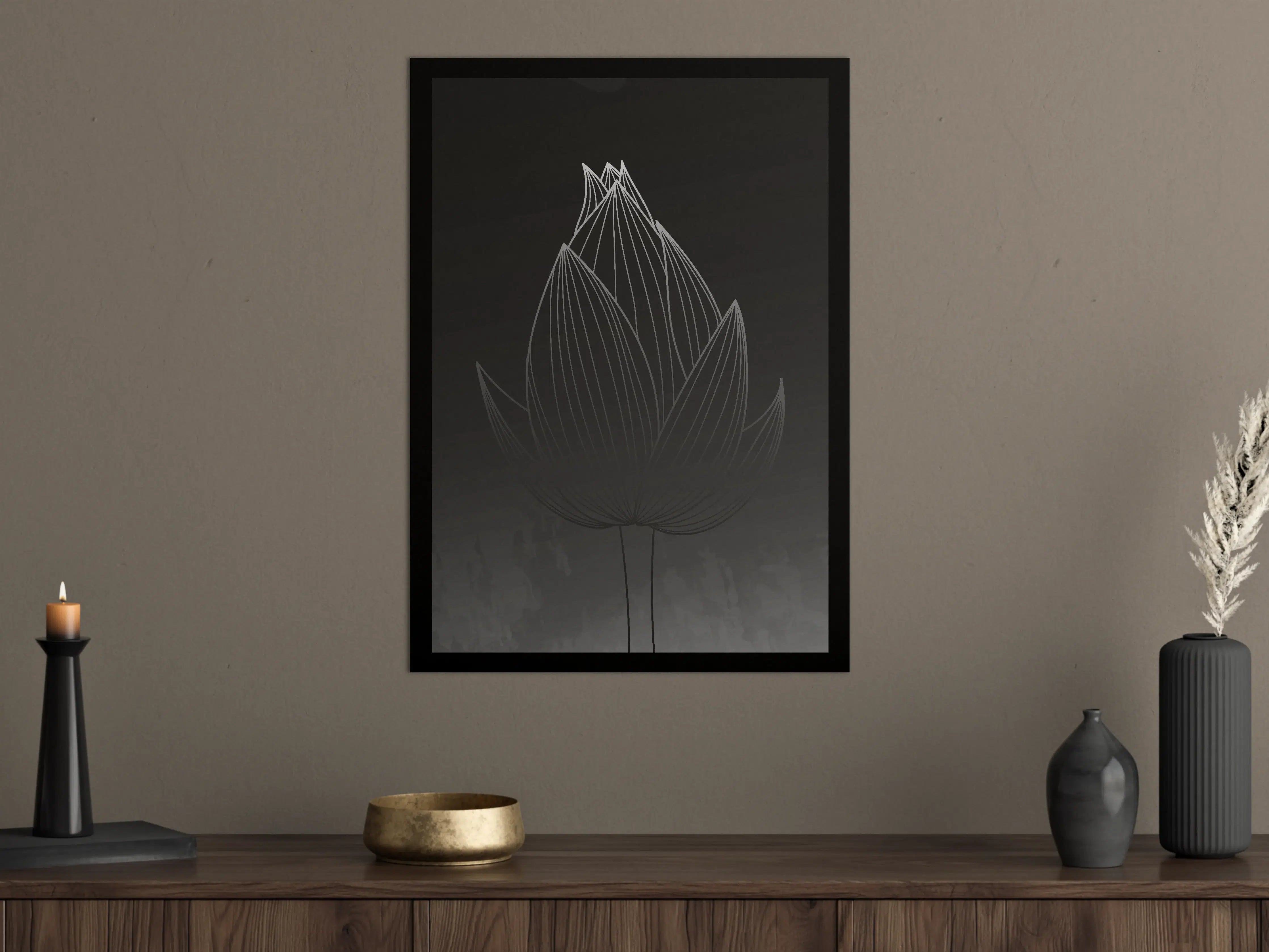 Große Wandbilder - Moderner Lotus mit Gradienten-Hintergrund