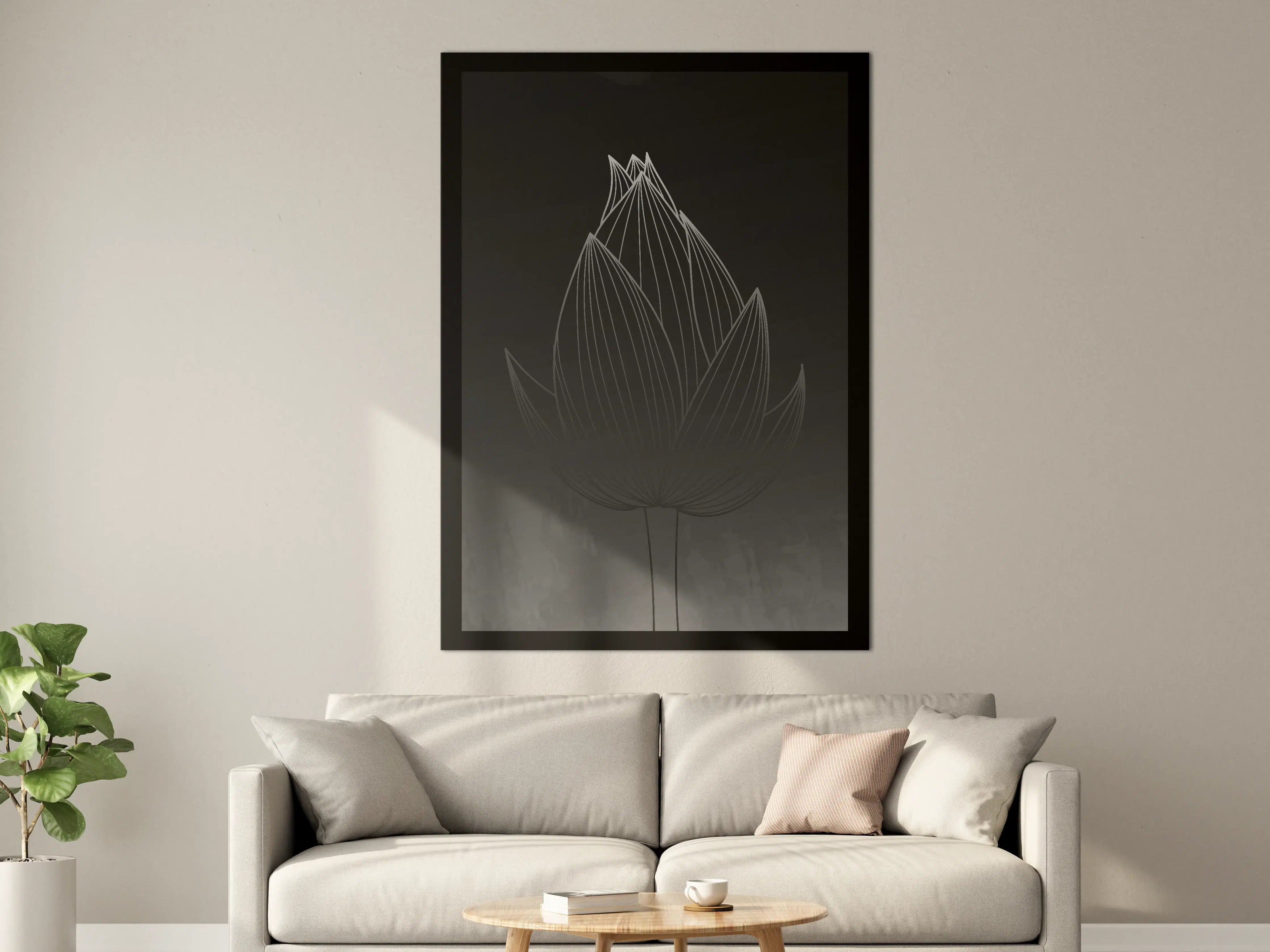 Große Wandbilder - Moderner Lotus mit Gradienten-Hintergrund