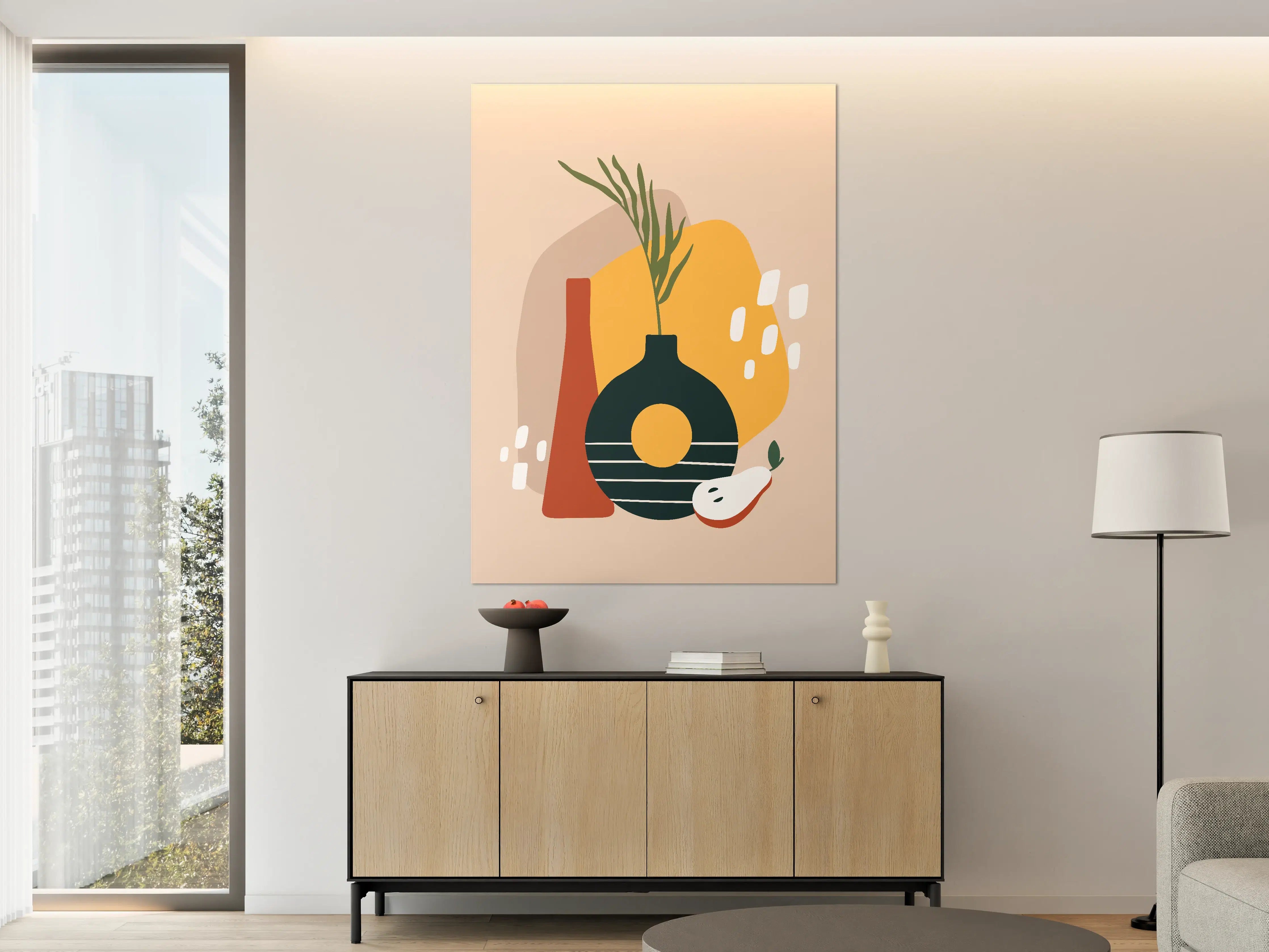 Große Wandbilder - Moderner Minimalismus mit Blumenvase