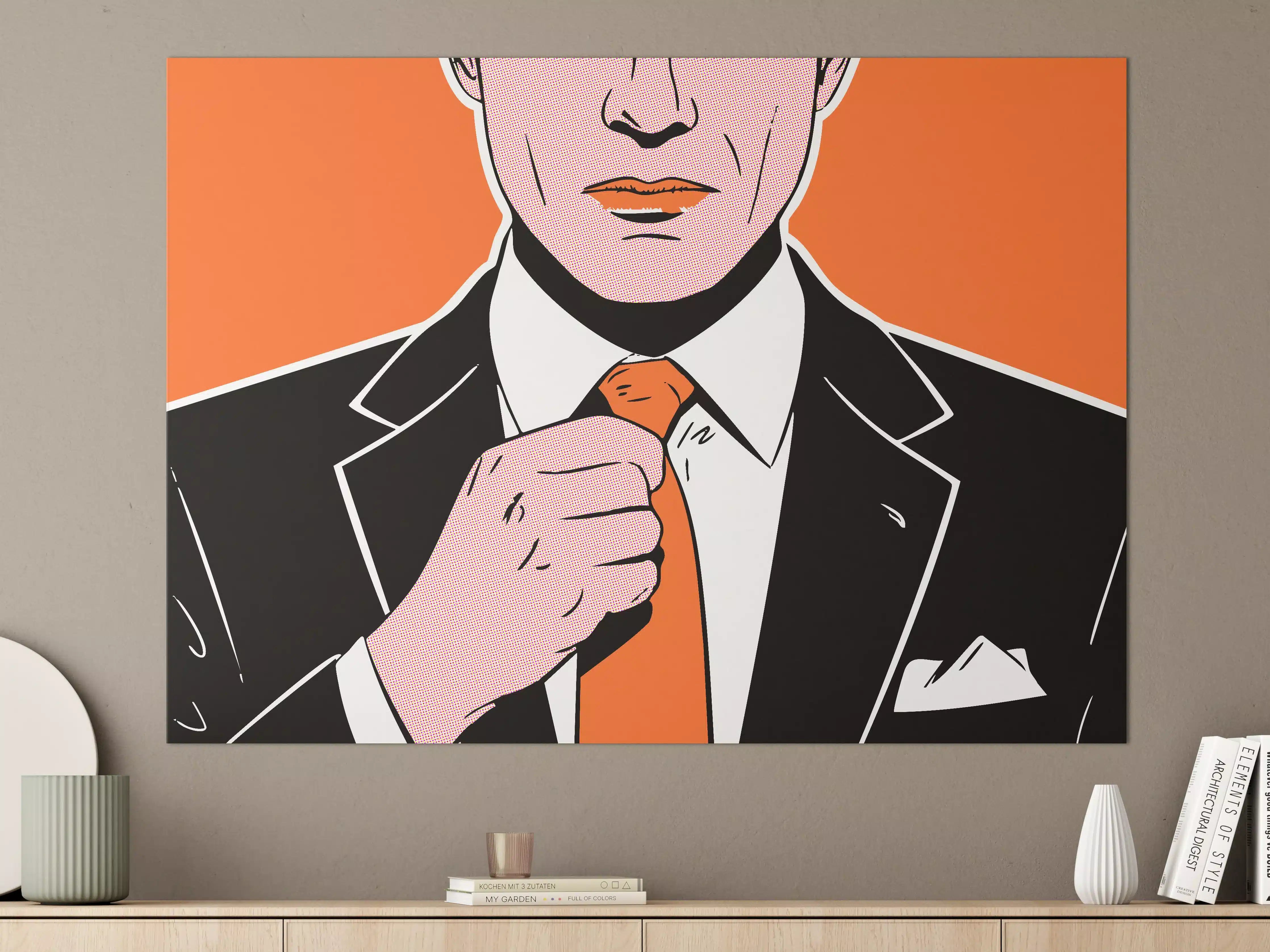 Große Wandbilder - Moderner Pop-Art-Style mit orange-akzentuierter Eleganz