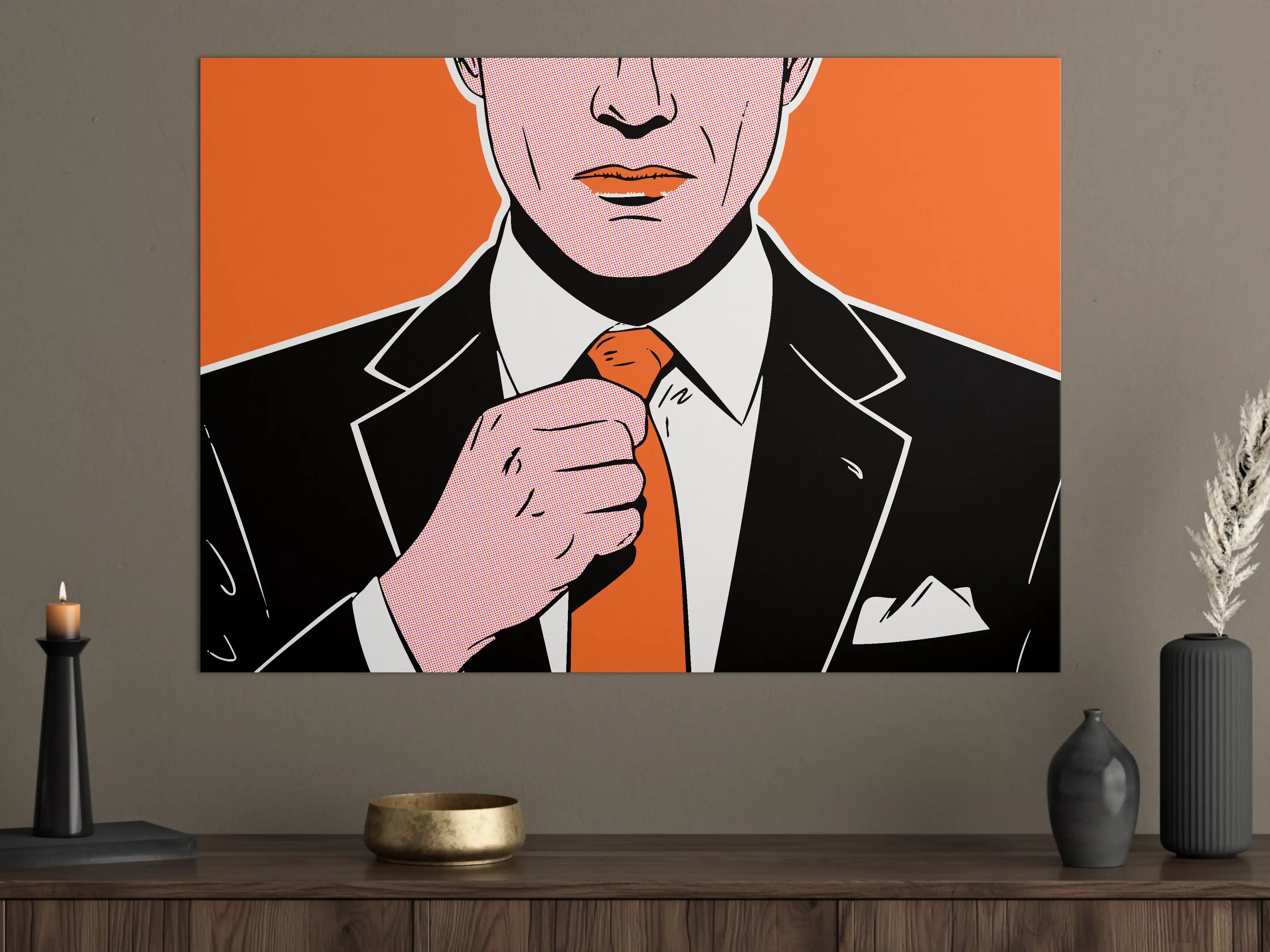 Große Wandbilder - Moderner Pop-Art-Style mit orange-akzentuierter Eleganz