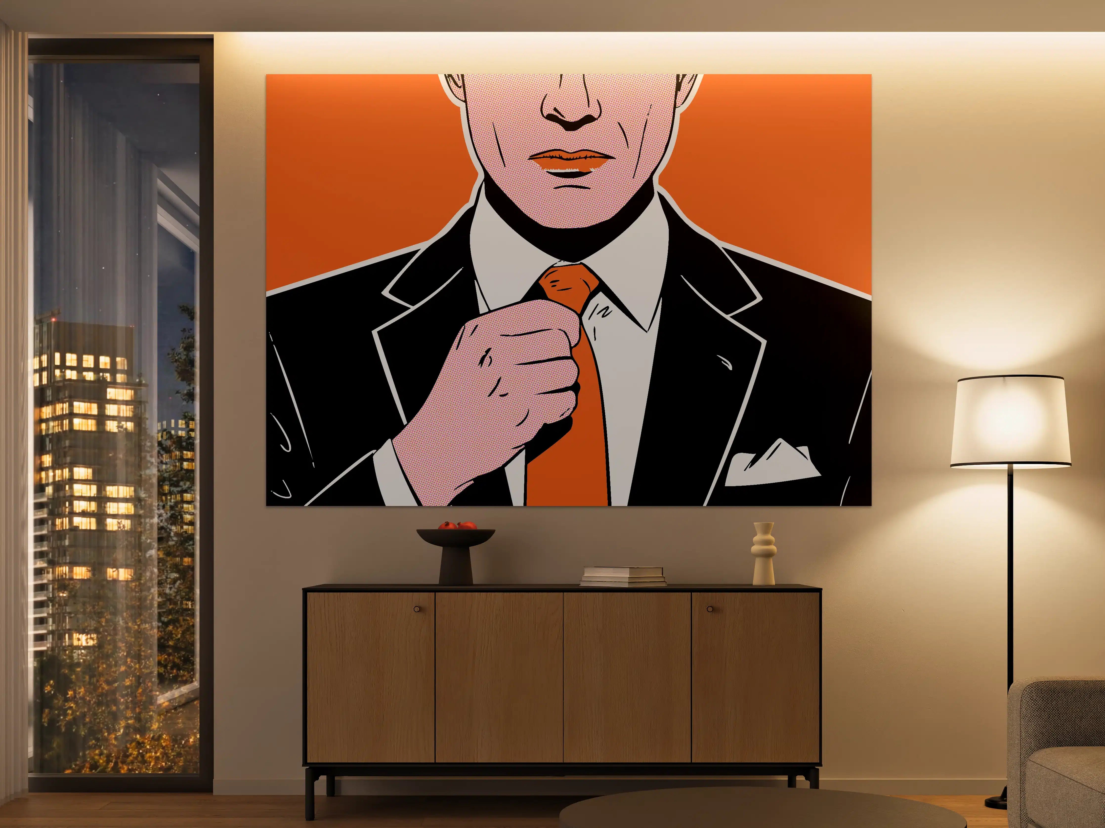 Große Wandbilder - Moderner Pop-Art-Style mit orange-akzentuierter Eleganz