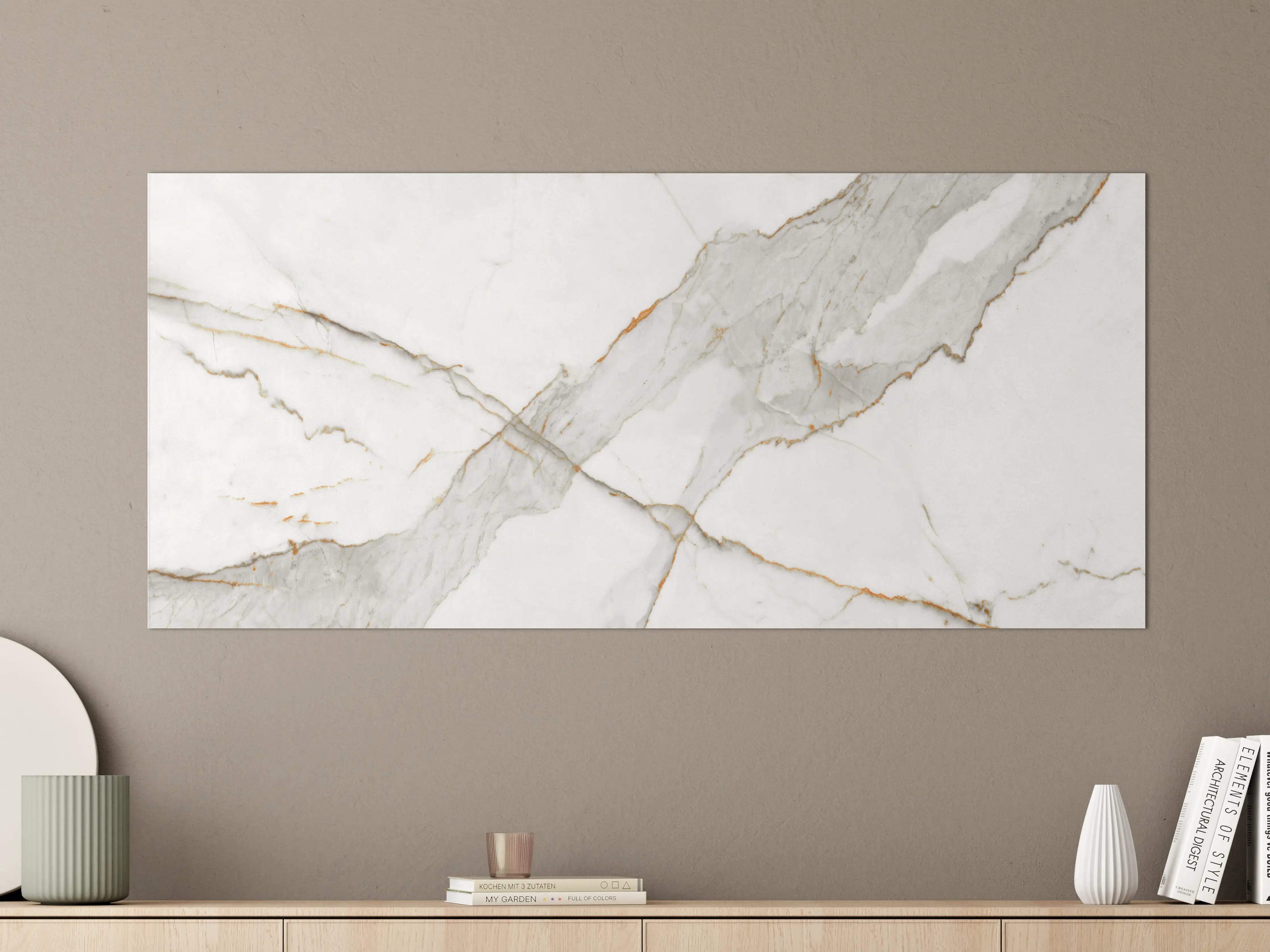 Große Wandbilder - Moderner Weiß-Grauer Marmor