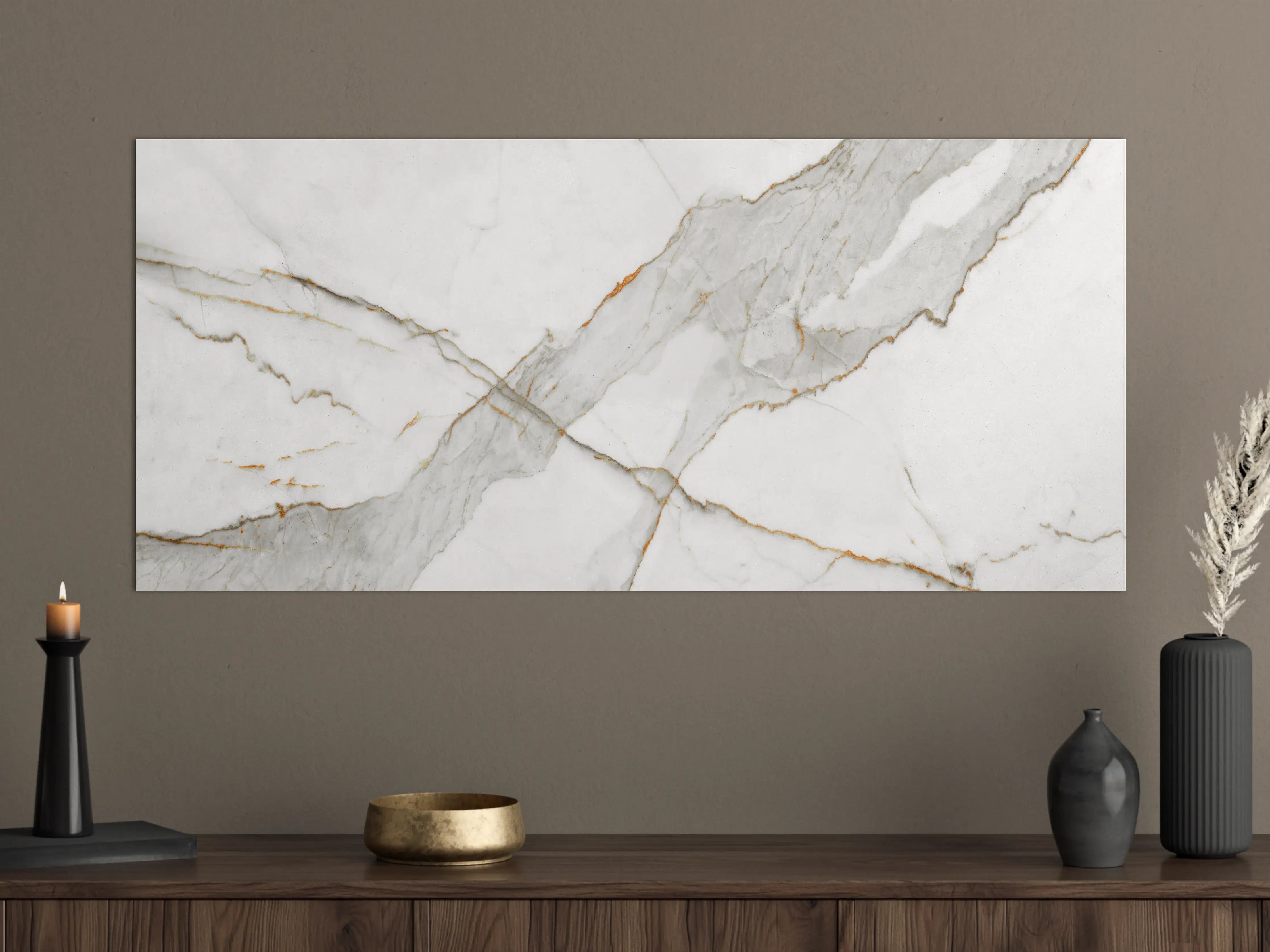 Große Wandbilder - Moderner Weiß-Grauer Marmor