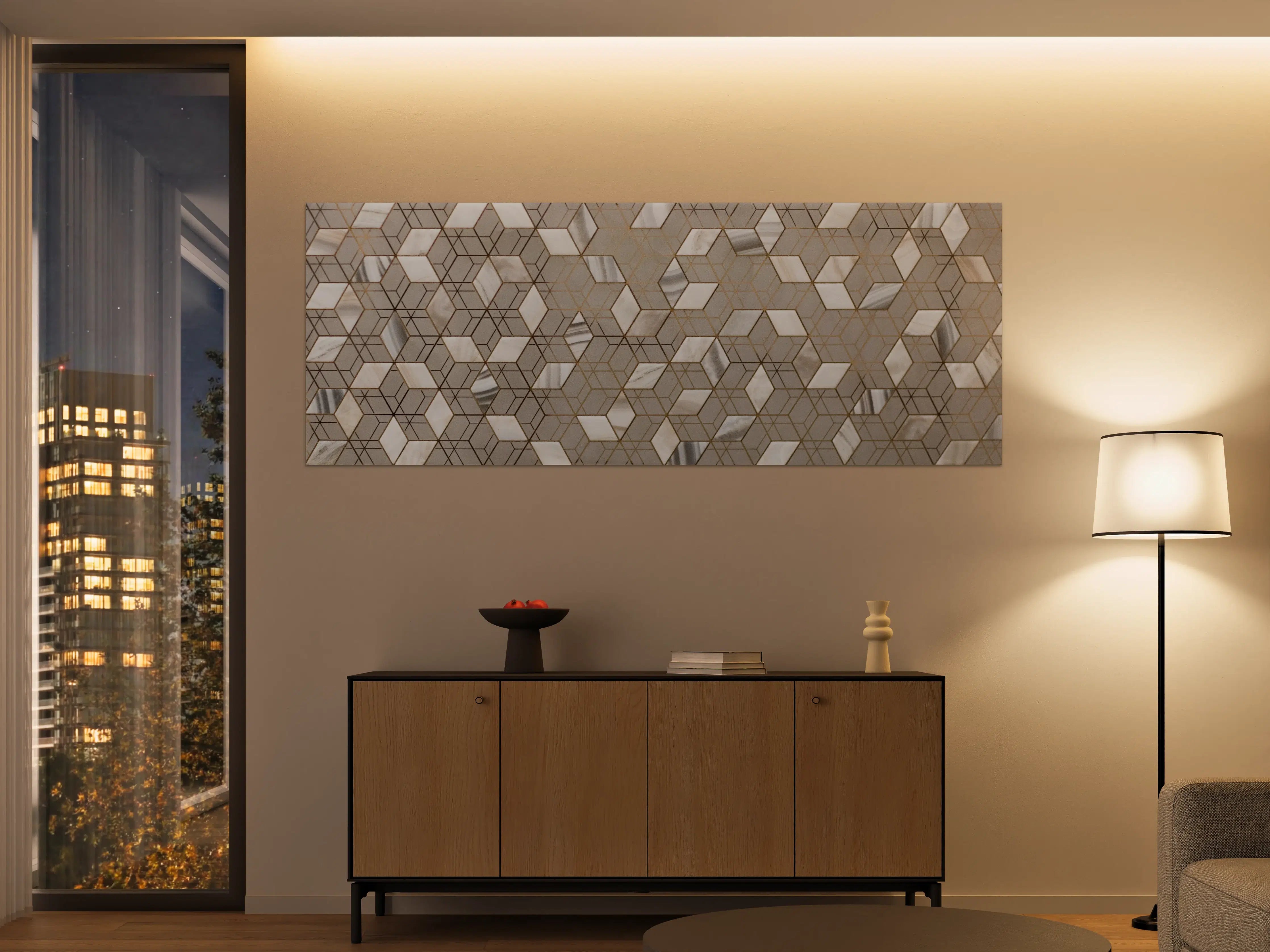 Große Wandbilder - Moderner geometrischer Wanddekoration in neutralen Tönen