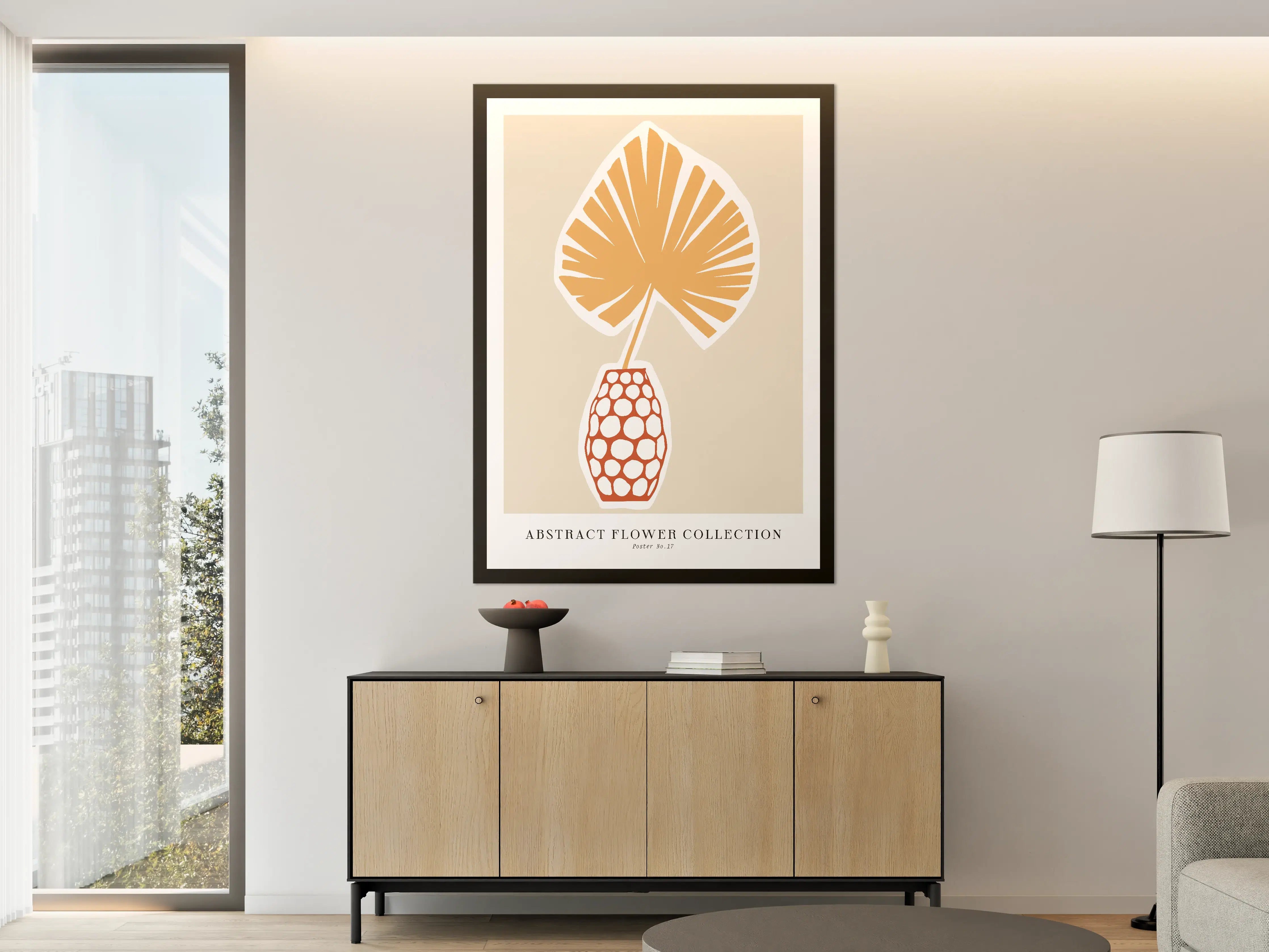 Große Wandbilder - Modernes Blumendesign in Braun und Beige