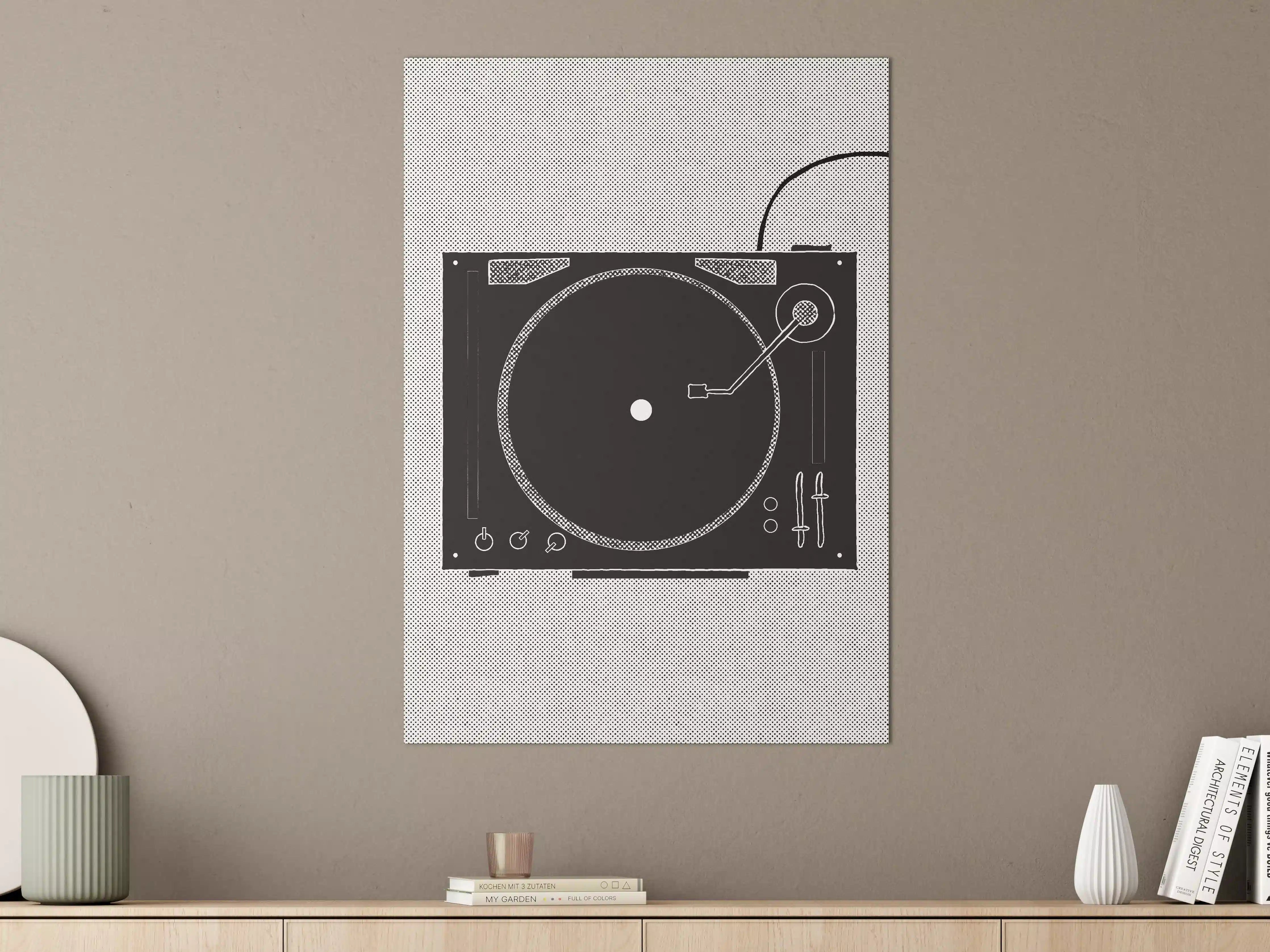 Große Wandbilder - Modernes DJ-Deck in Schwarz-Weiß