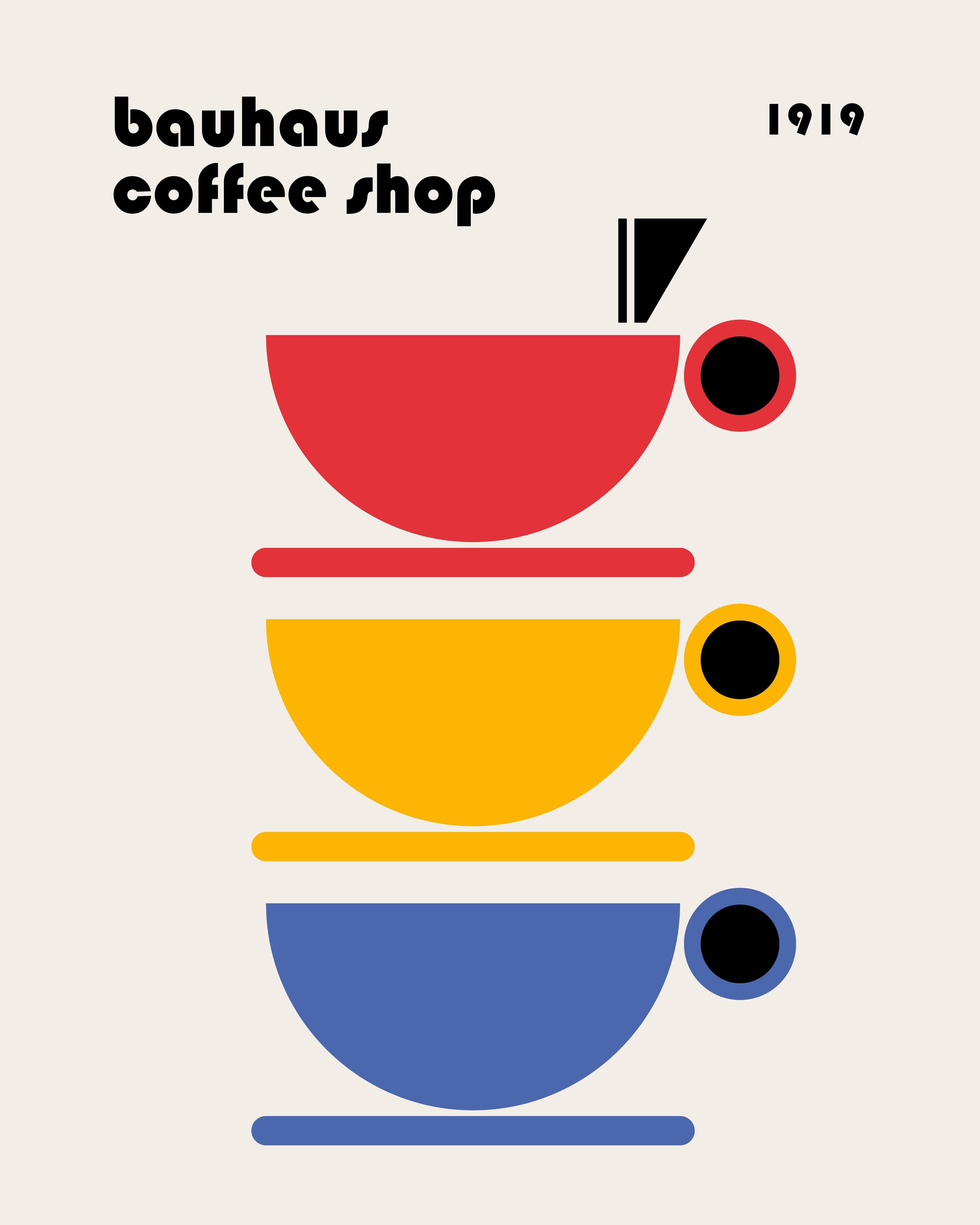 Große Wandbilder-Modernes Kaffeetassen-Design in Primärfarben