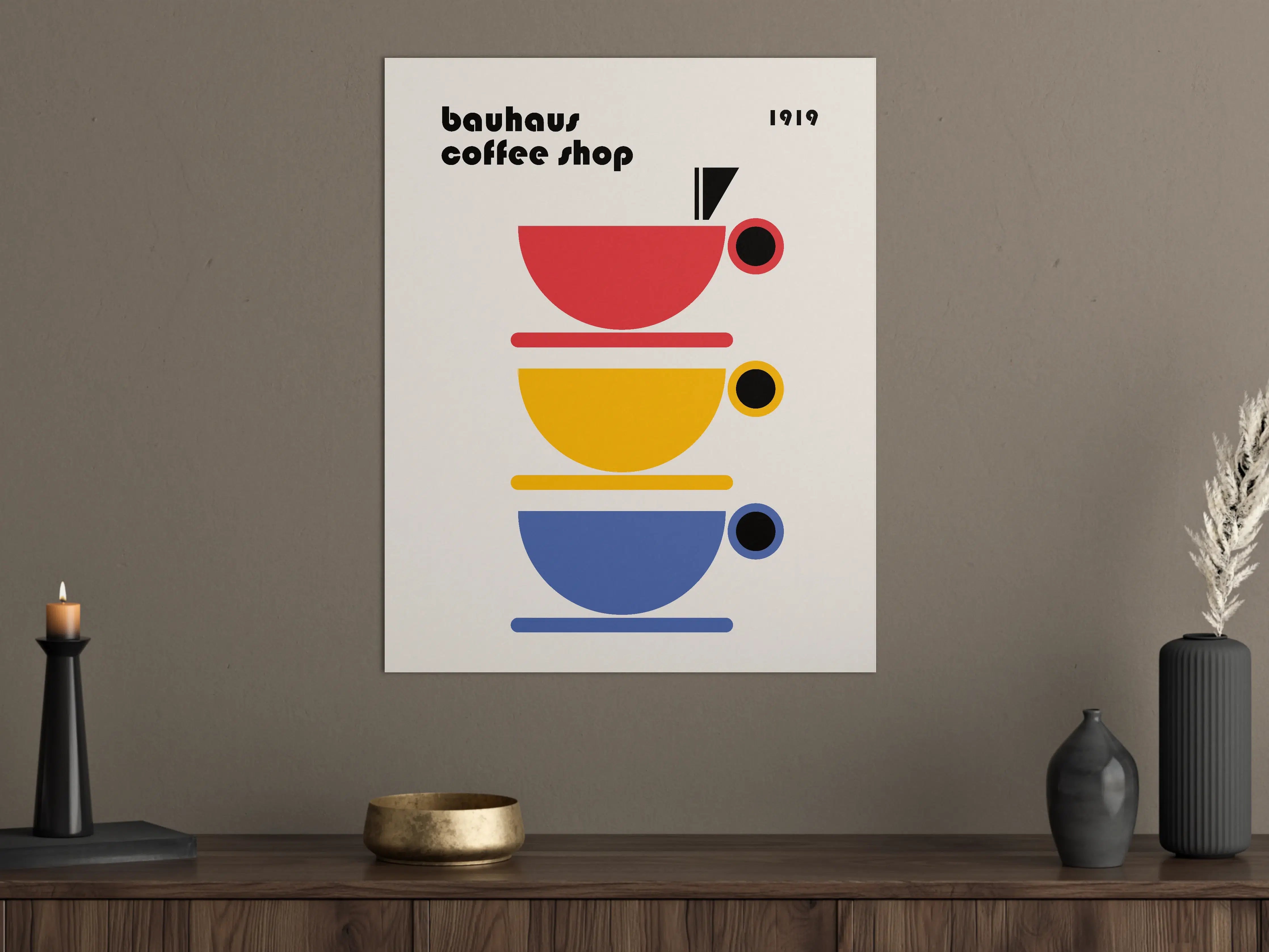 Große Wandbilder - Modernes Kaffeetassen-Design in Primärfarben