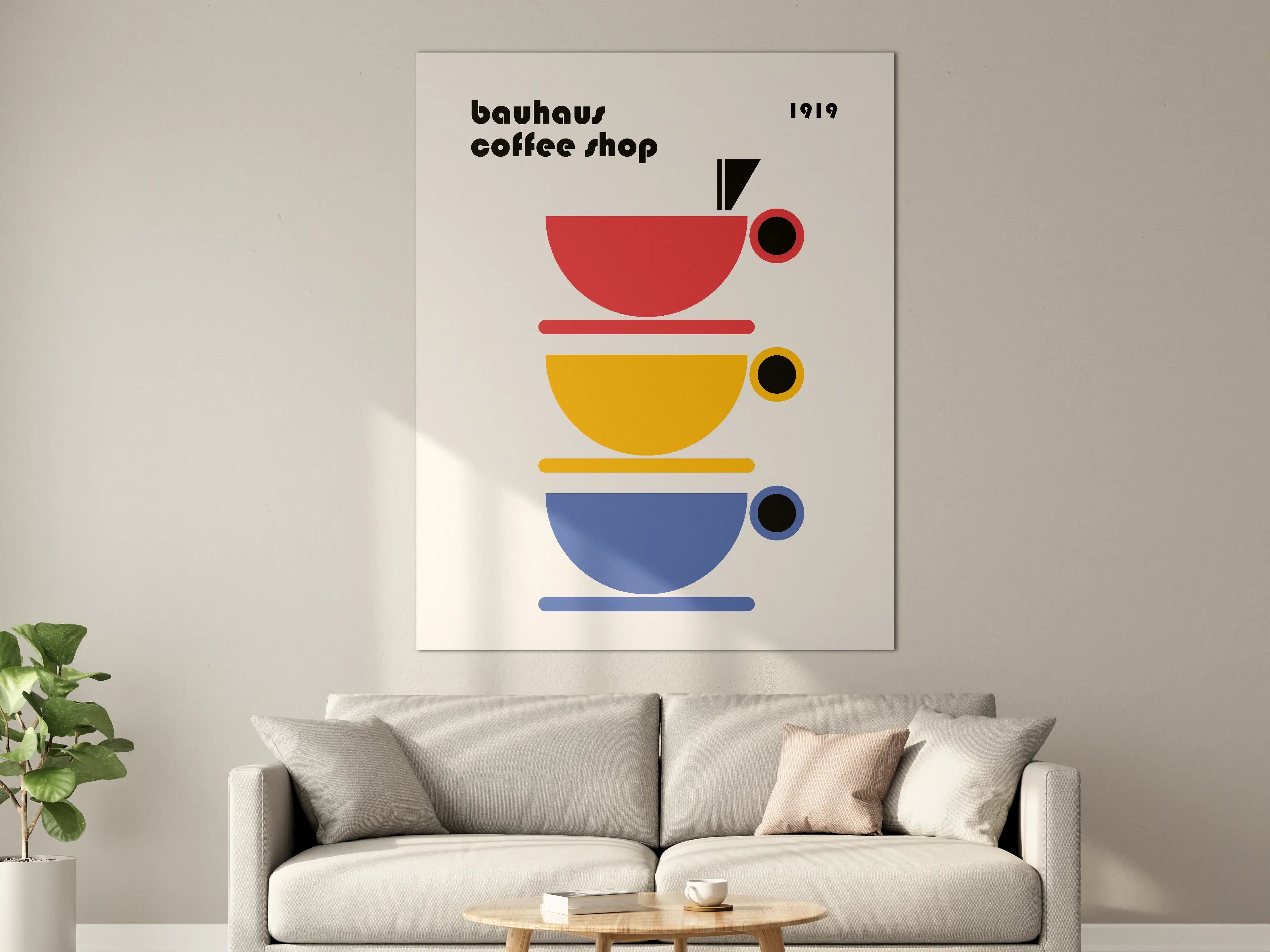 Große Wandbilder - Modernes Kaffeetassen-Design in Primärfarben