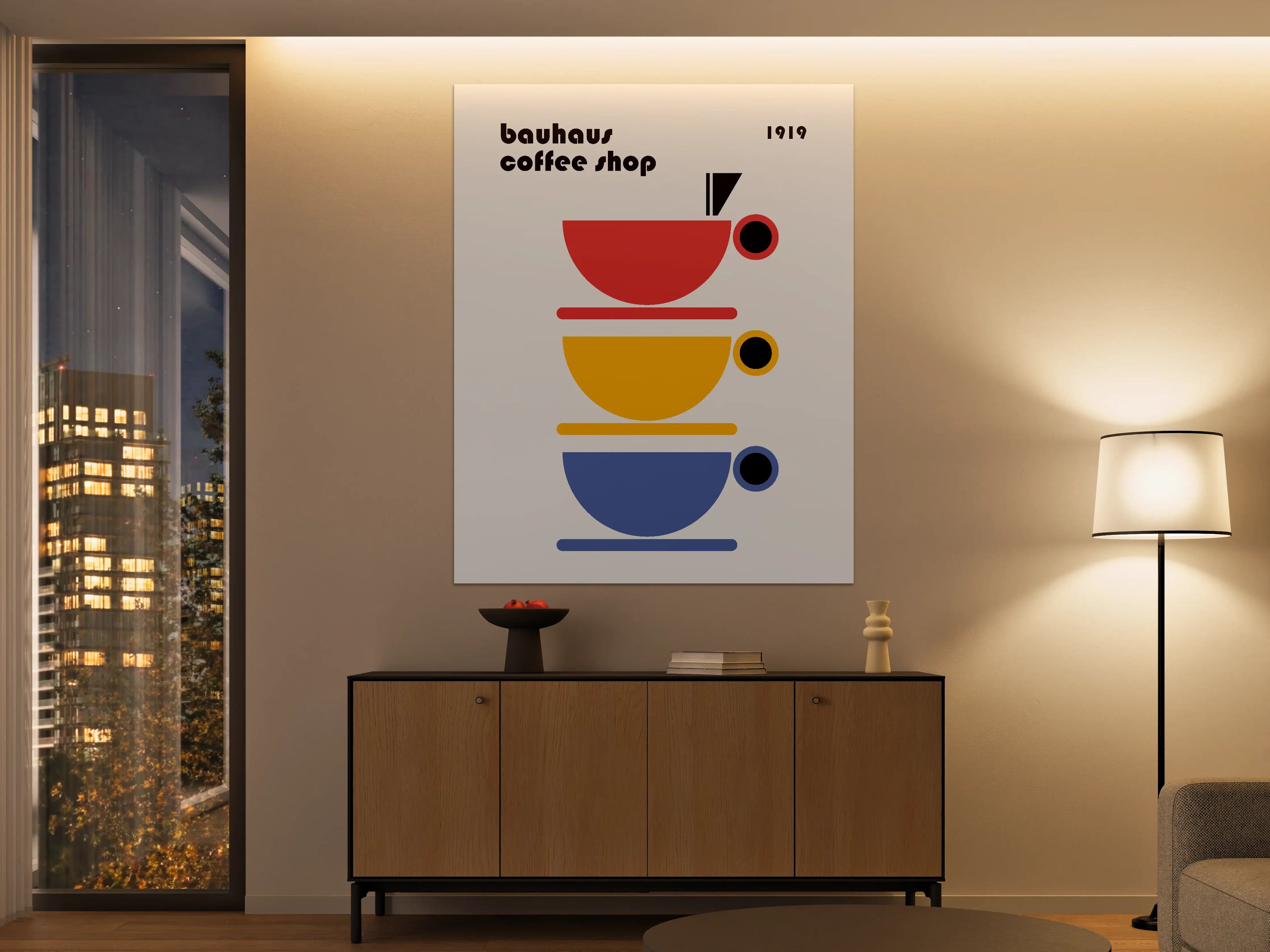 Große Wandbilder - Modernes Kaffeetassen-Design in Primärfarben