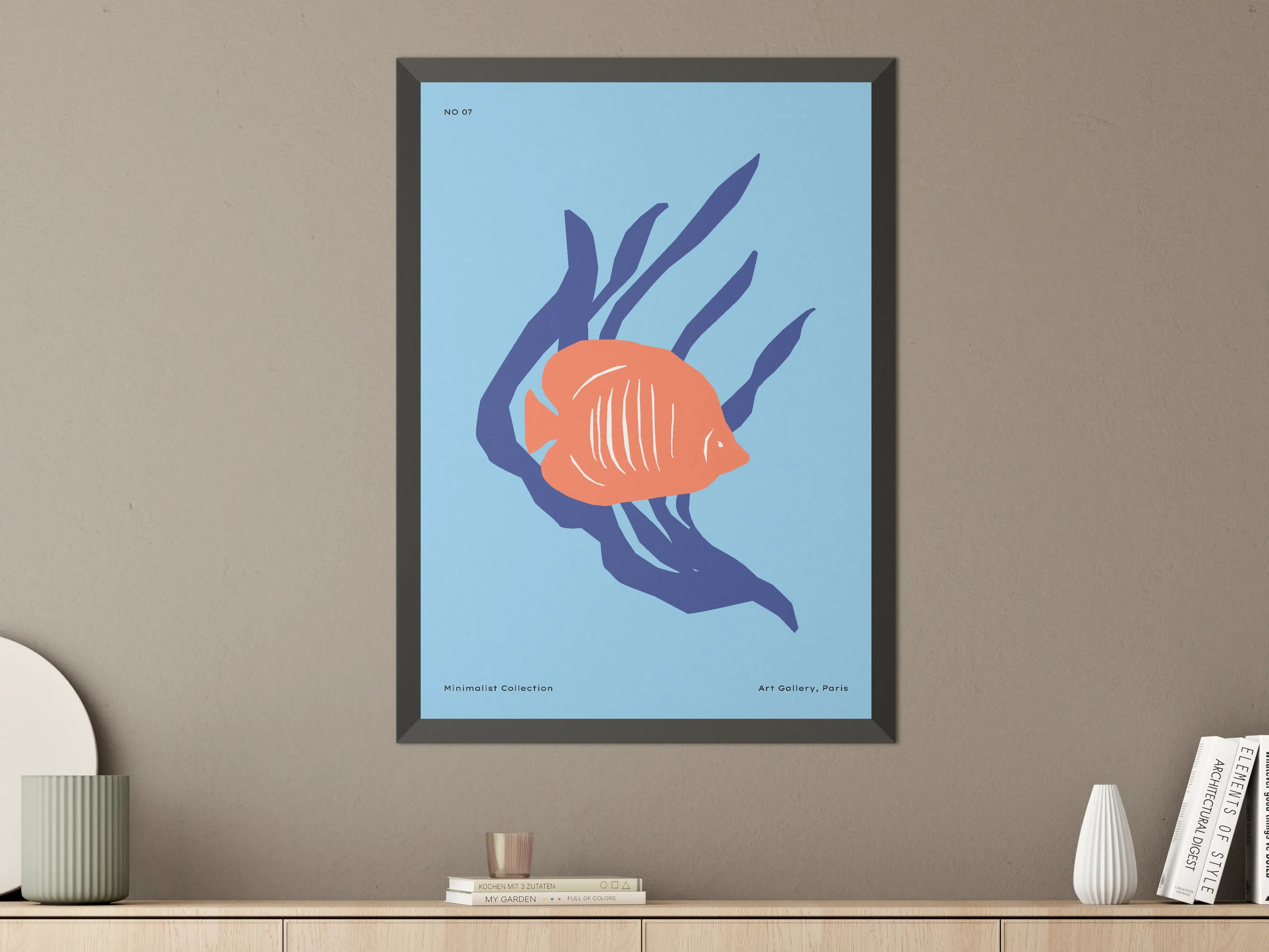 Große Wandbilder - Modernes Meeresmotiv in Blau-Orange