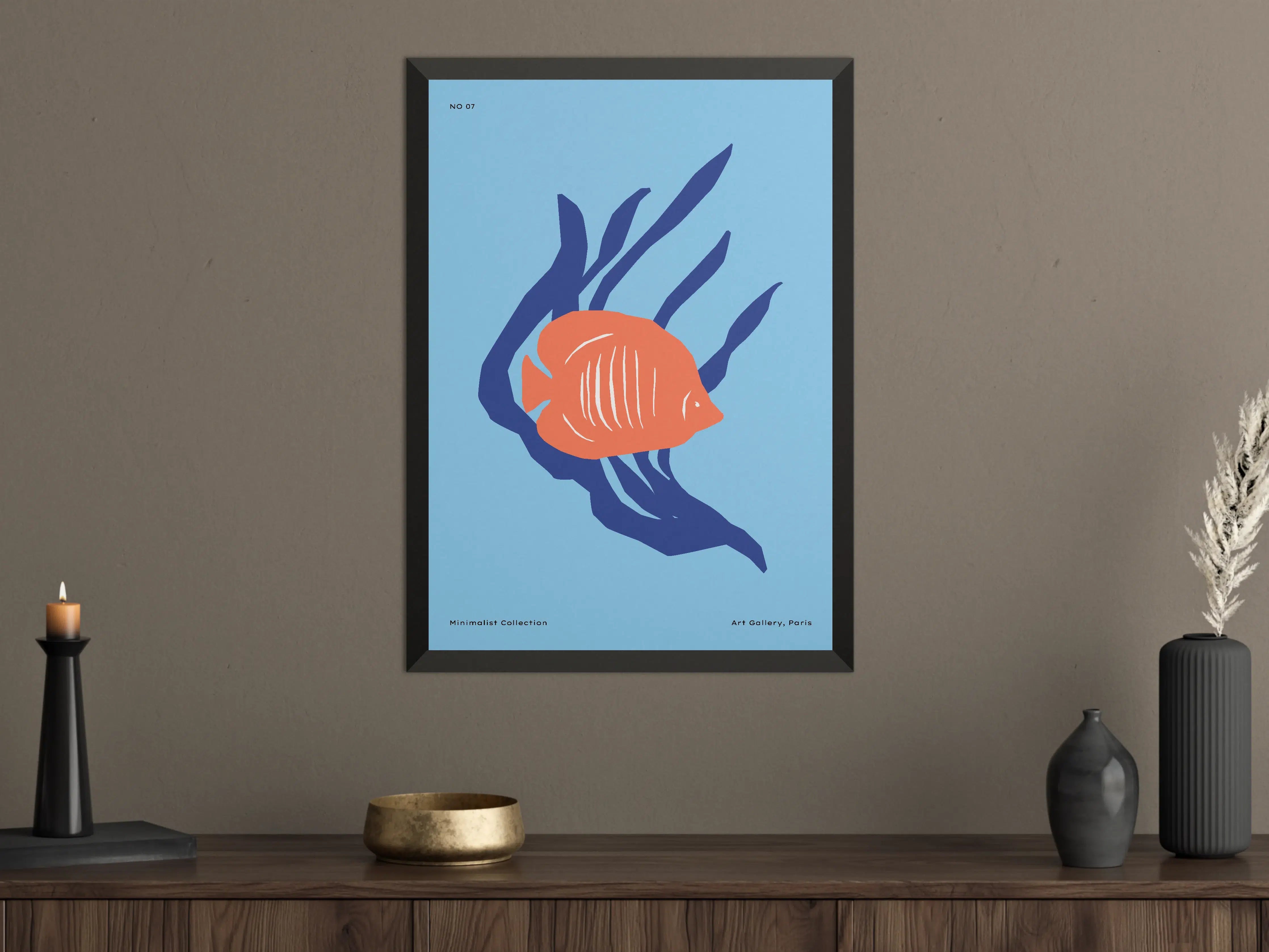 Große Wandbilder - Modernes Meeresmotiv in Blau-Orange