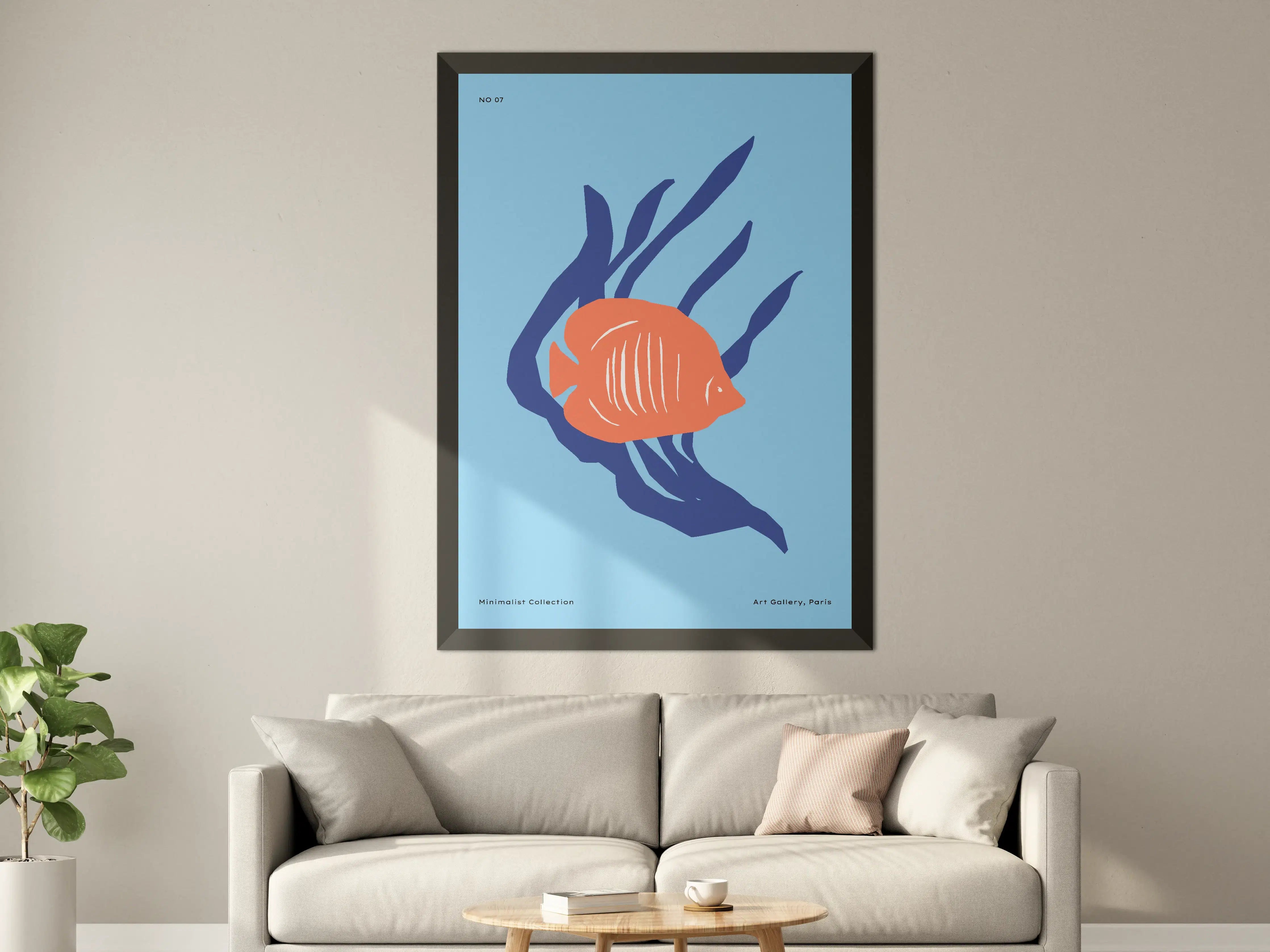 Große Wandbilder - Modernes Meeresmotiv in Blau-Orange